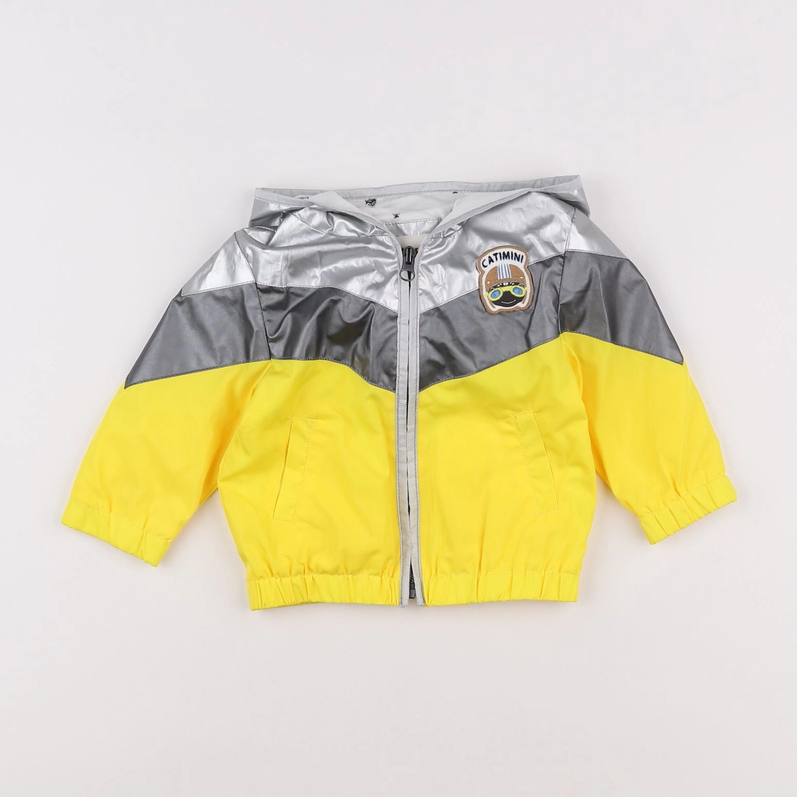 Catimini - imperméable jaune, gris - 9 mois