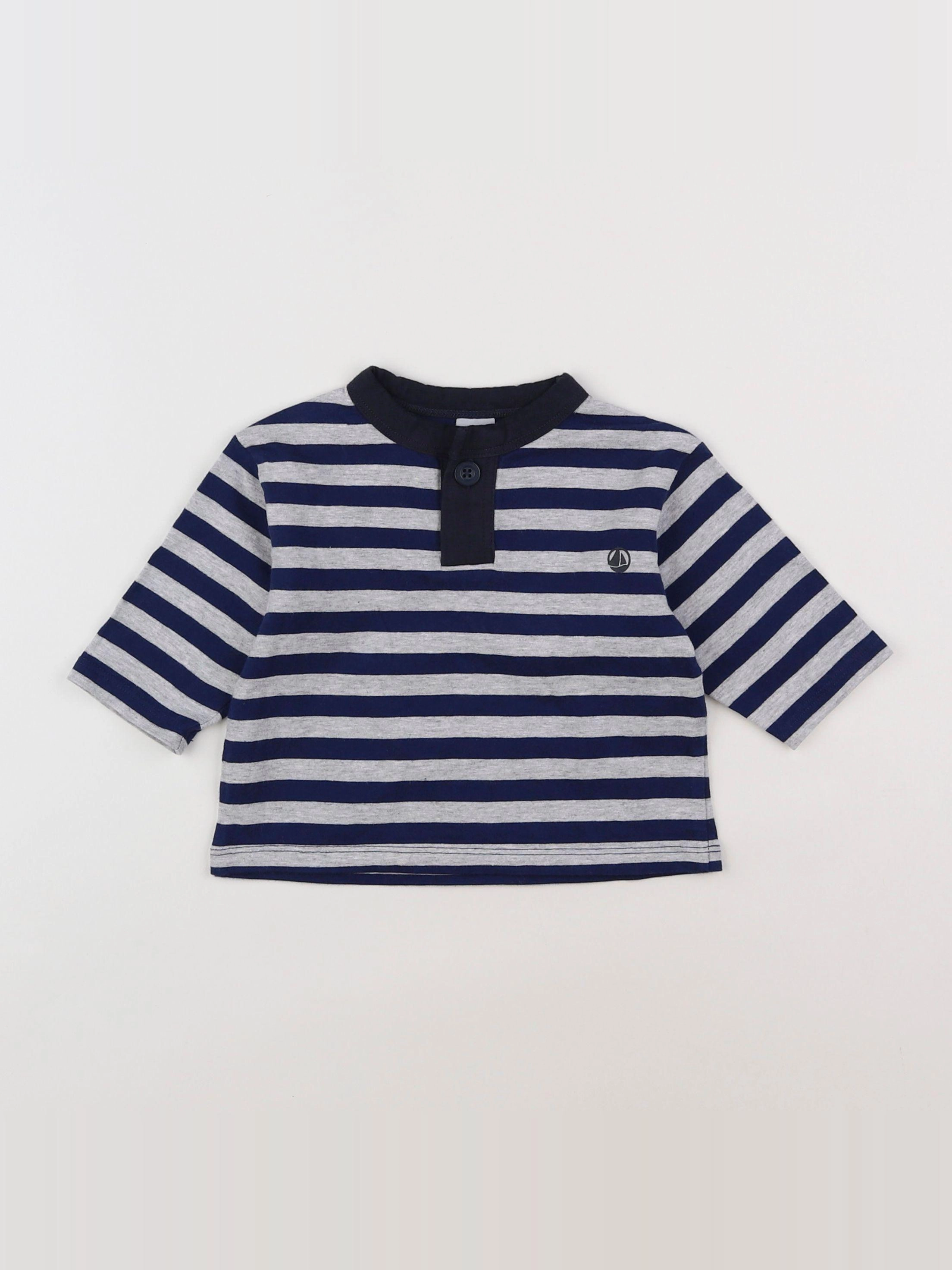 Petit Bateau - tee-shirt gris - 6 mois