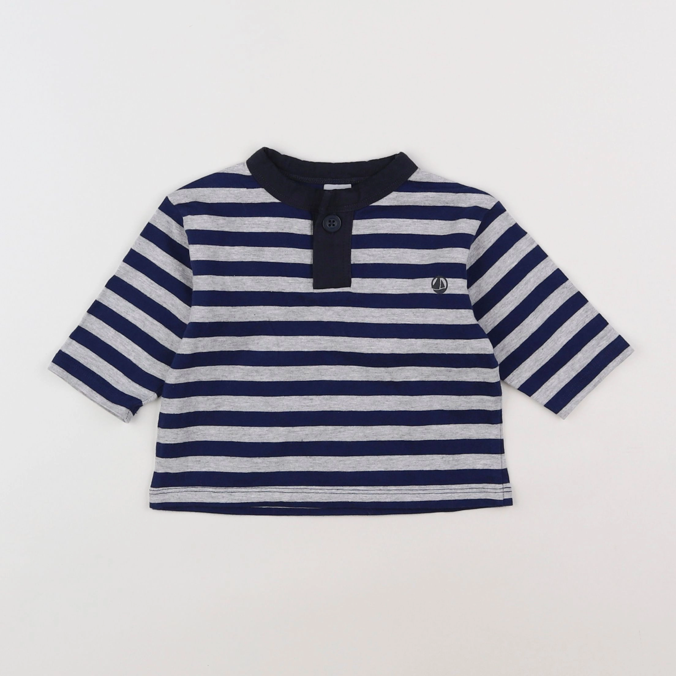 Petit Bateau - tee-shirt gris - 6 mois