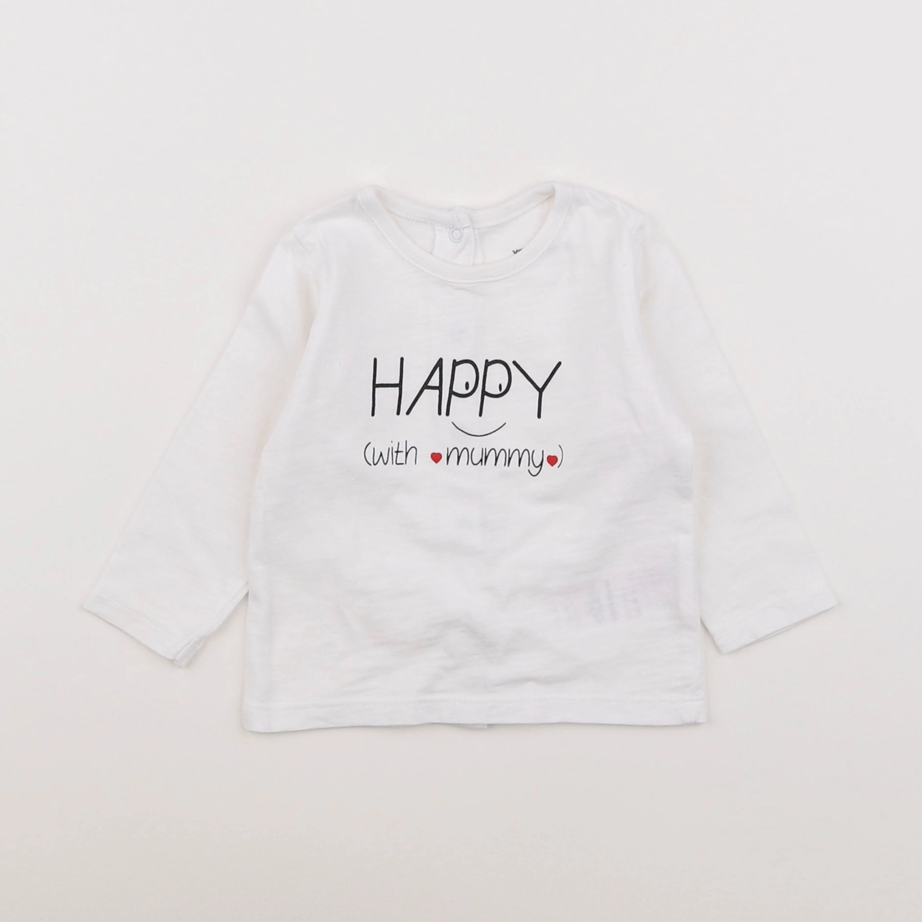 Vertbaudet - tee-shirt blanc, multicolore - 6 mois