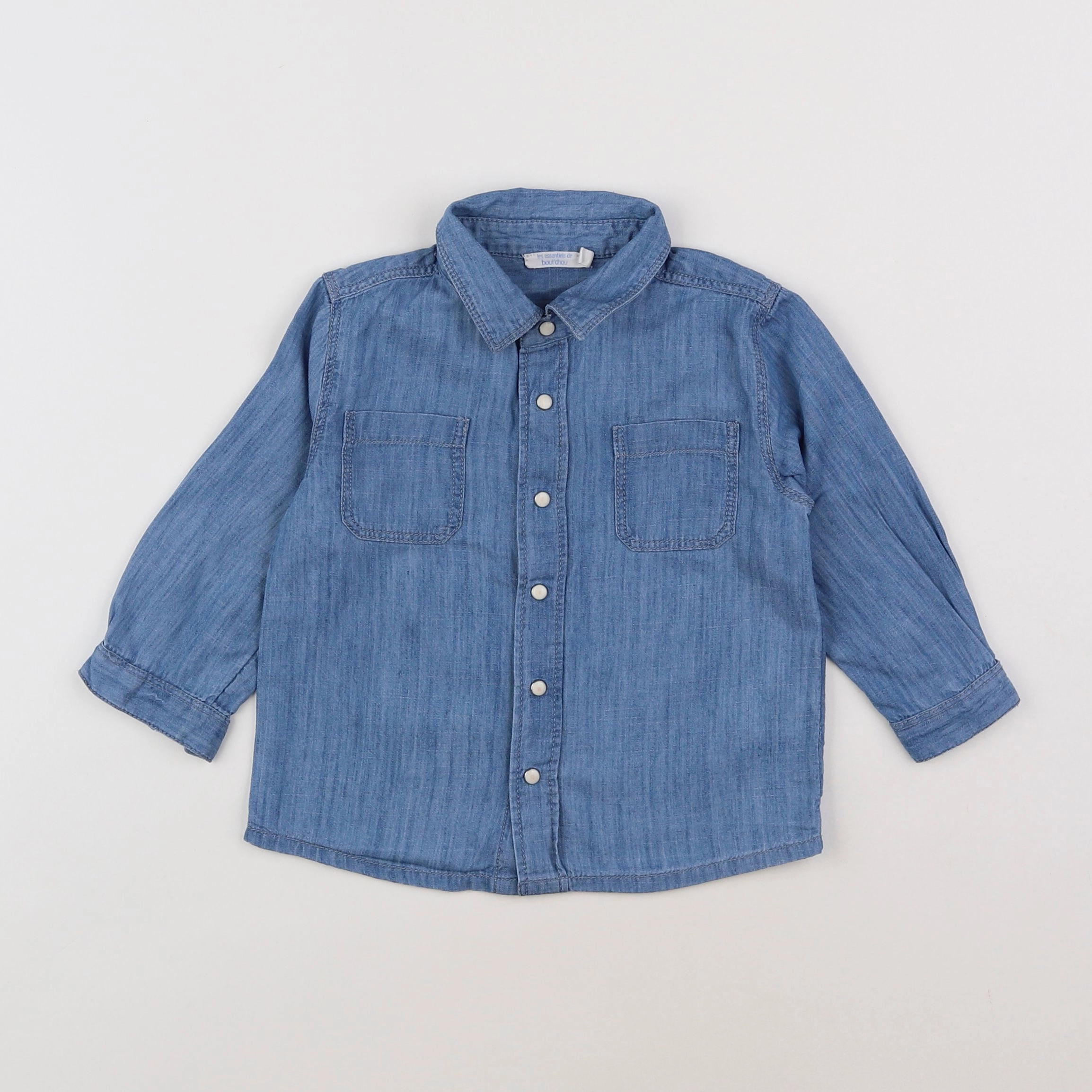 Boutchou - chemise bleu - 12 mois