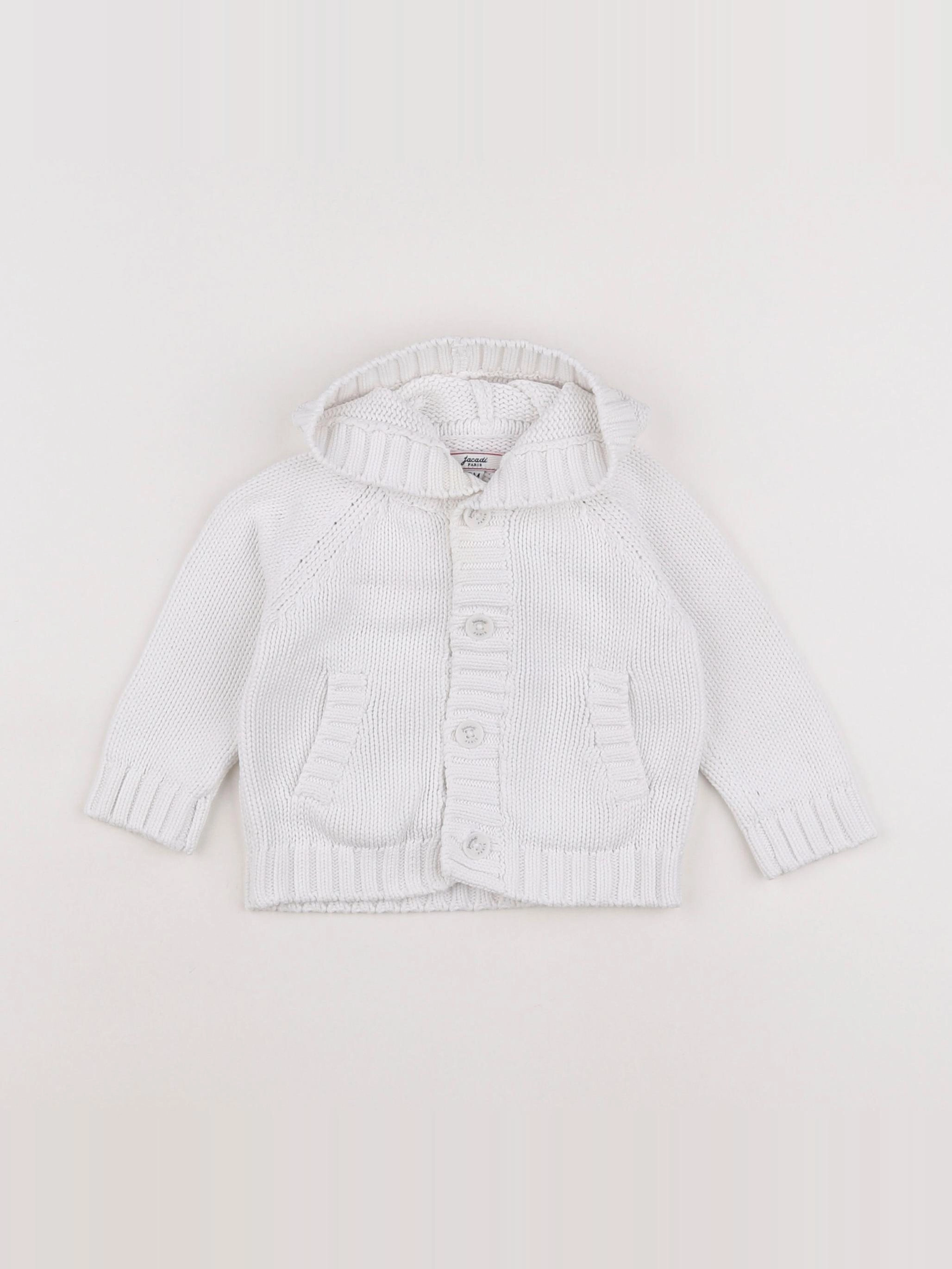 Jacadi - gilet blanc - 6 mois