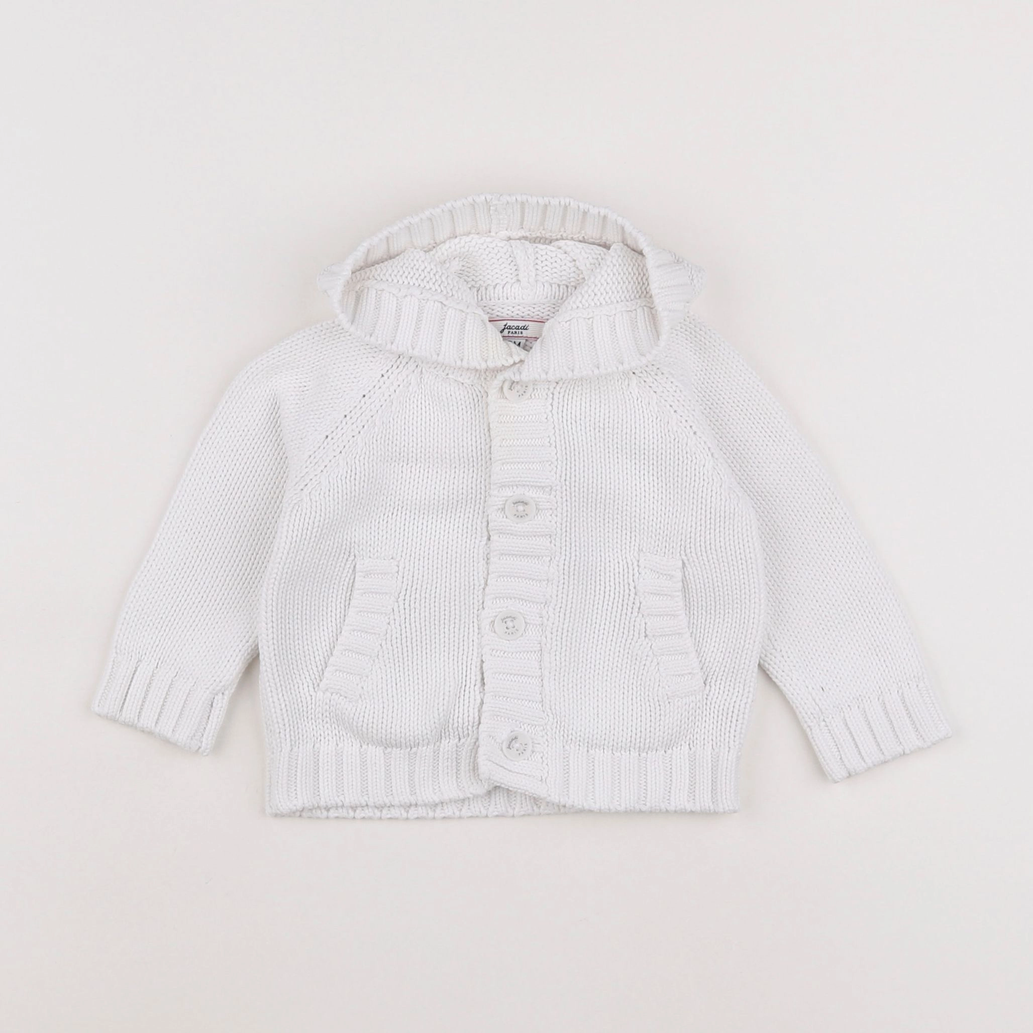 Jacadi - gilet blanc - 6 mois
