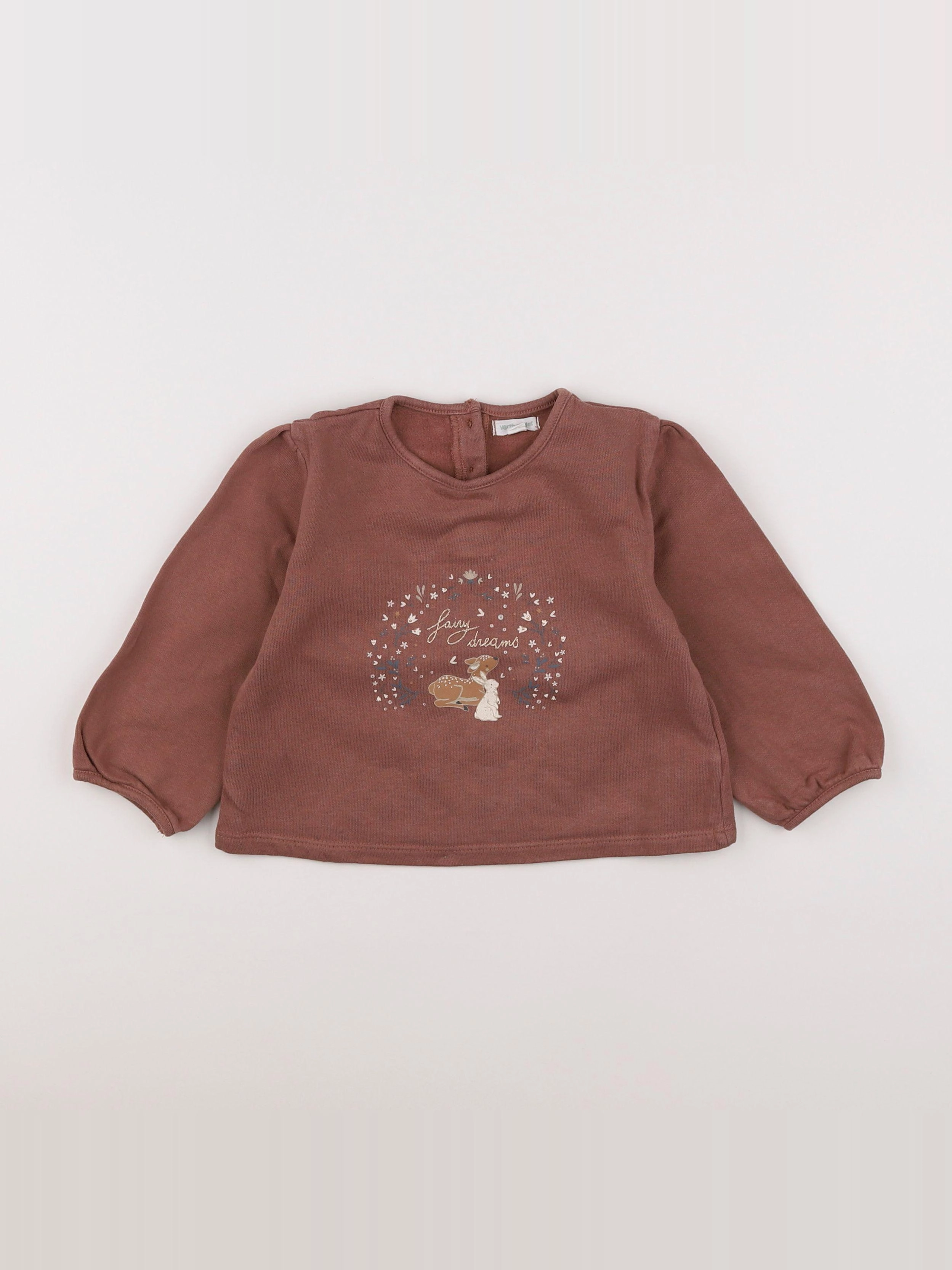 Vertbaudet - sweat marron - 18 mois