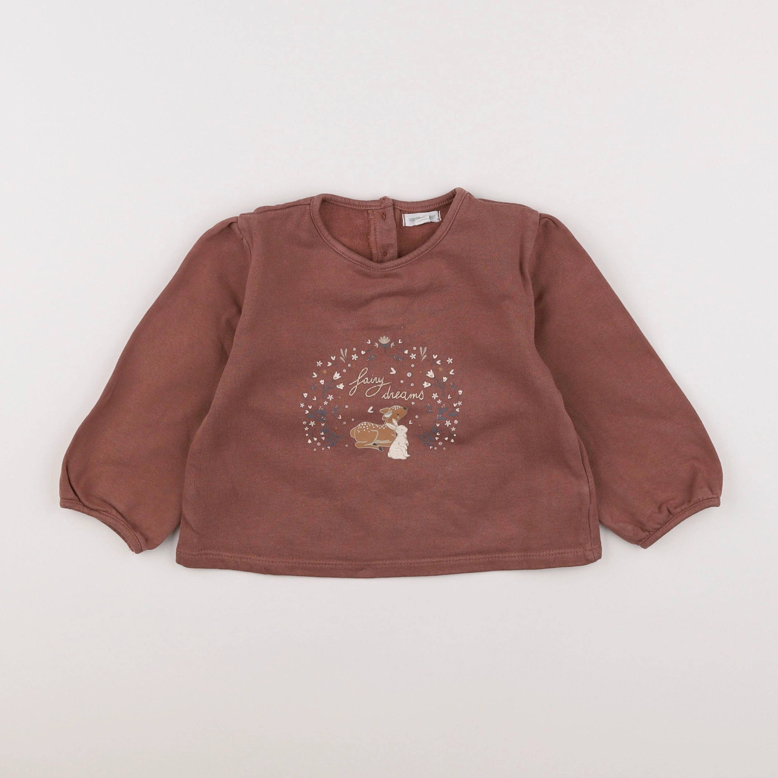 Vertbaudet - sweat marron - 18 mois