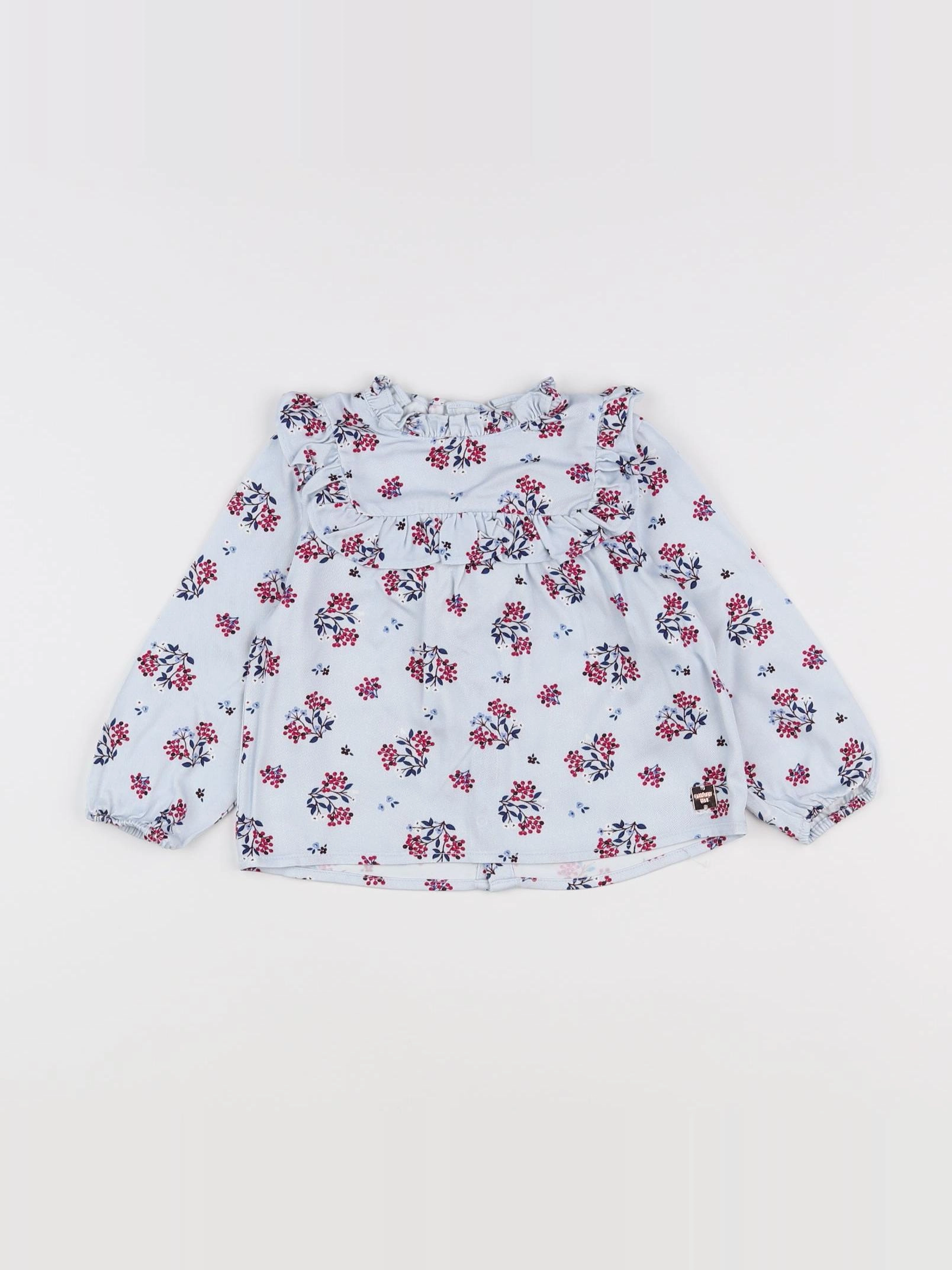 Carrément Beau - blouse bleu, rose - 18 mois
