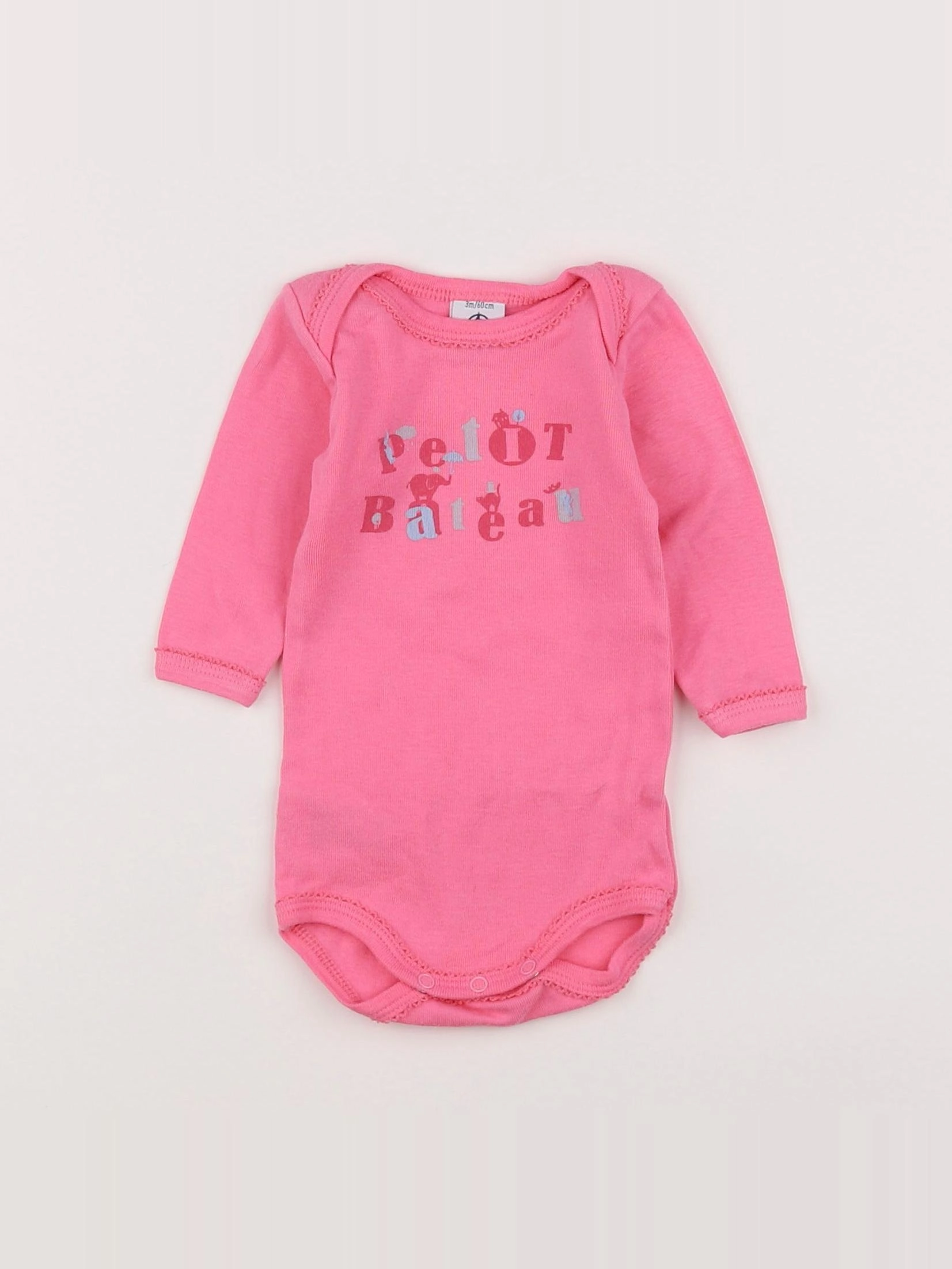 Petit Bateau - body rose - 3 mois
