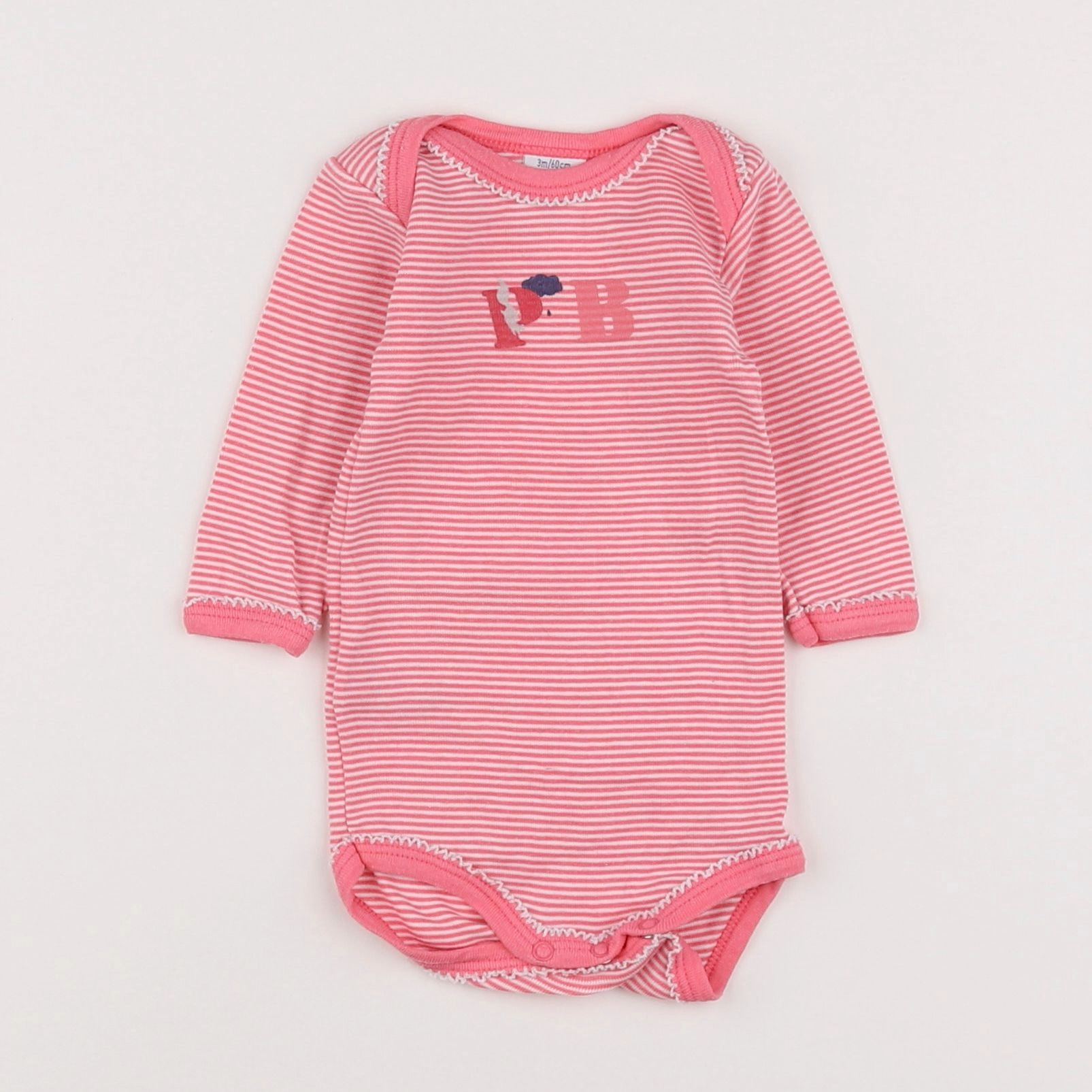 Petit Bateau - body rose - 3 mois