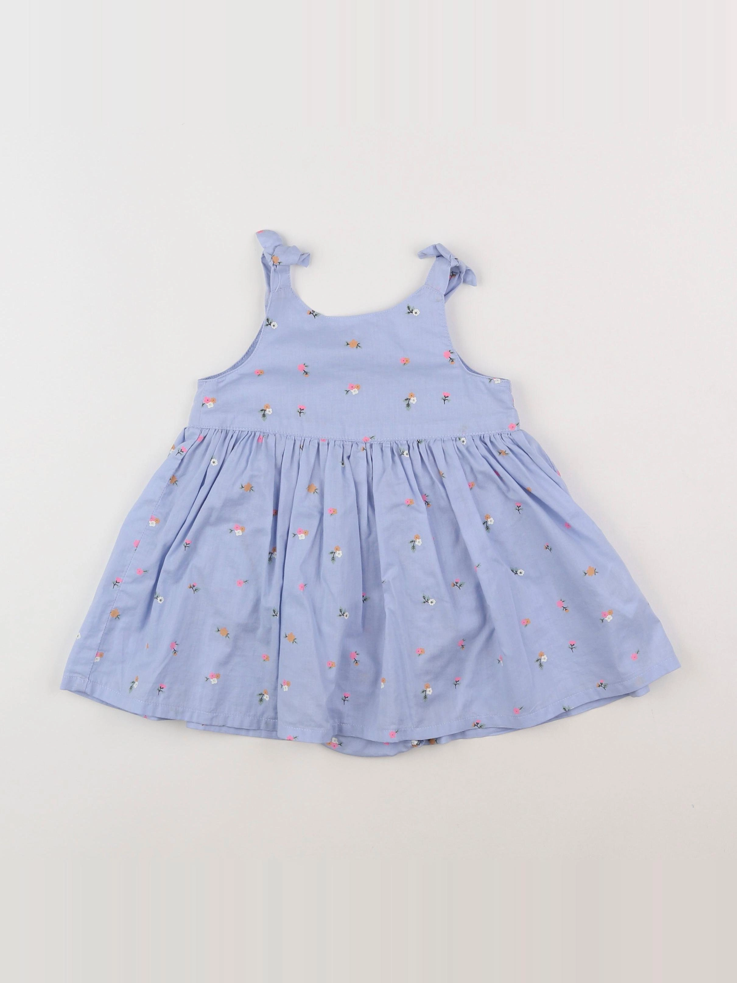 H&M - robe bleu - 9/12 mois