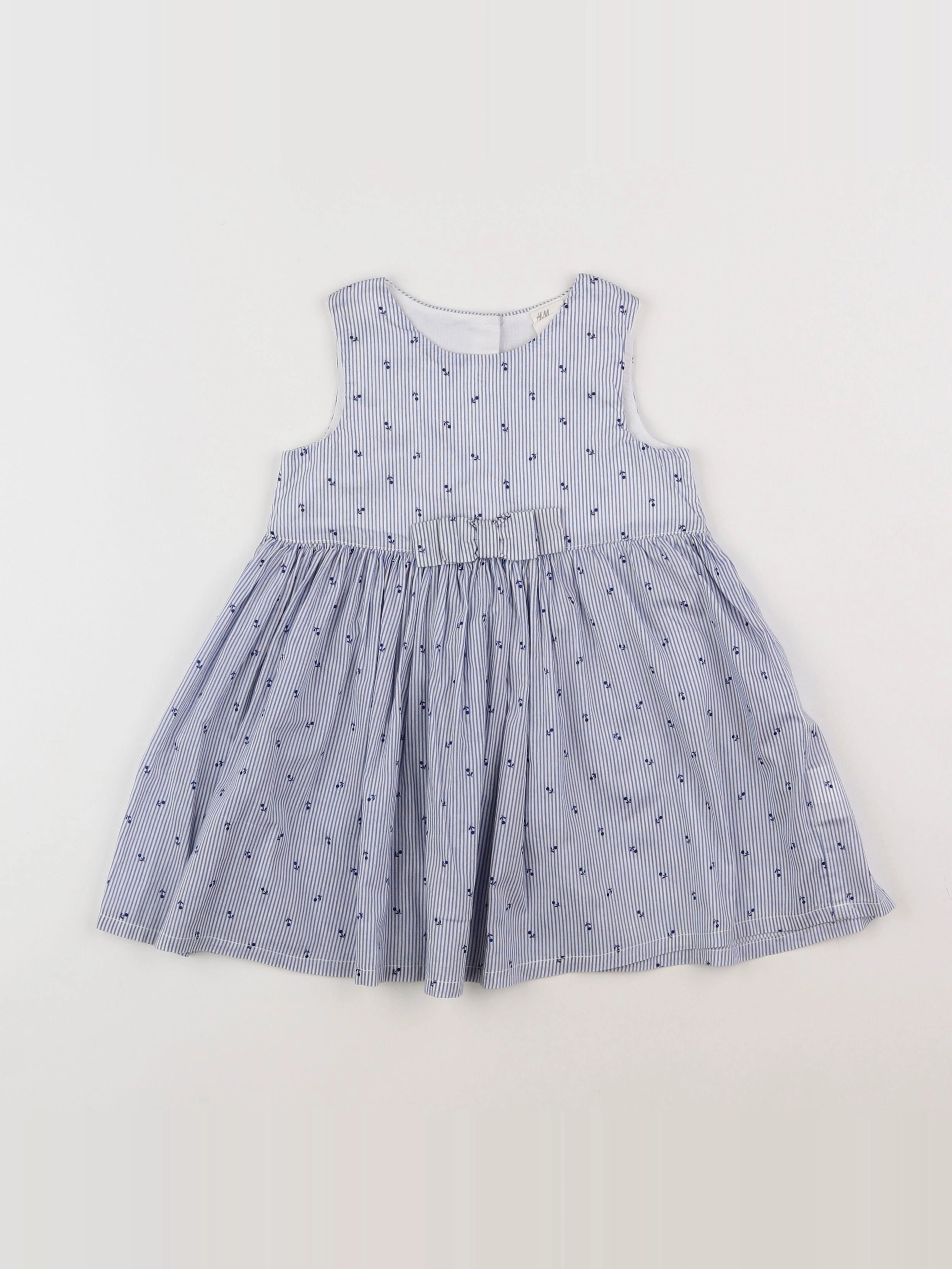 H&M - robe bleu - 9/12 mois