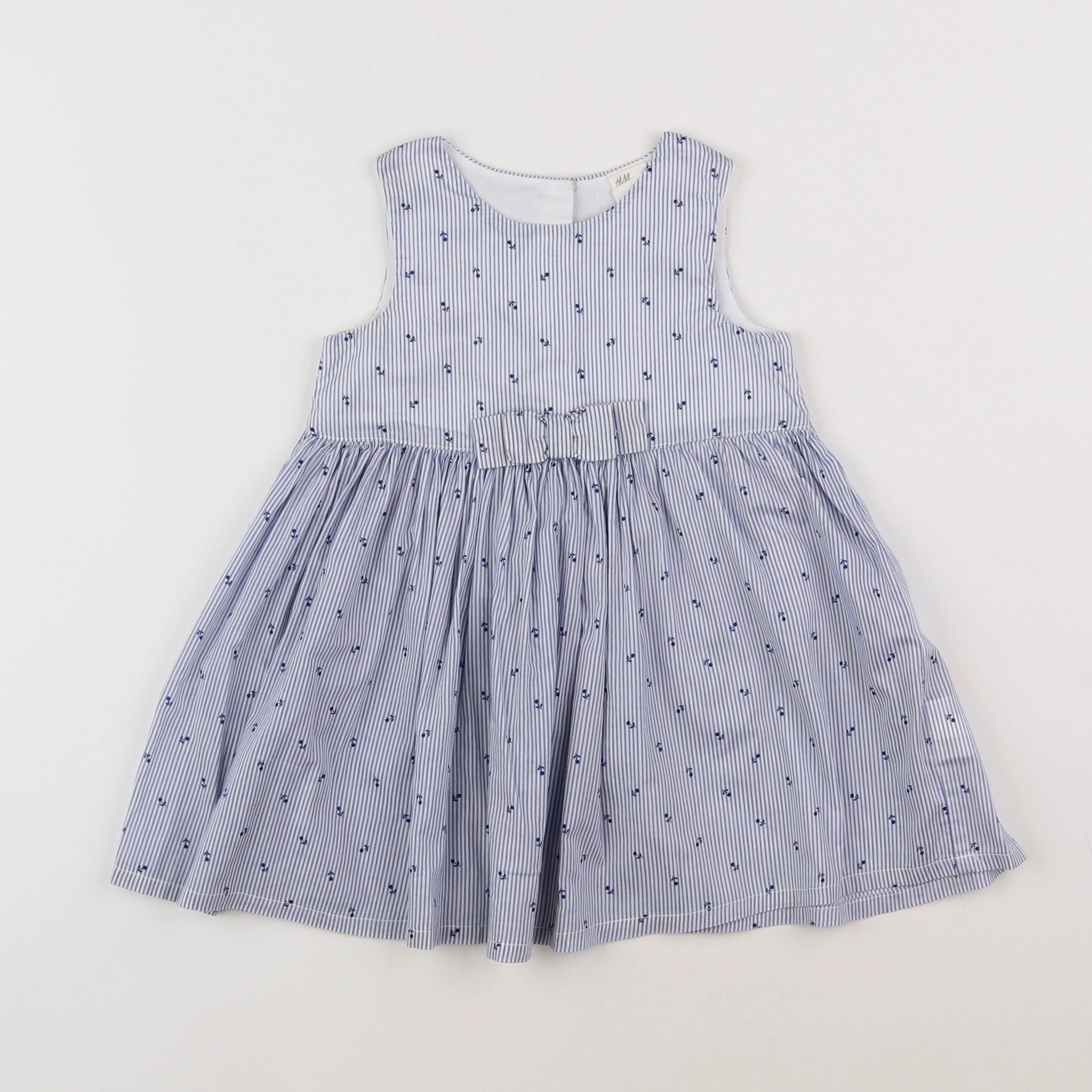 H&M - robe bleu - 9/12 mois
