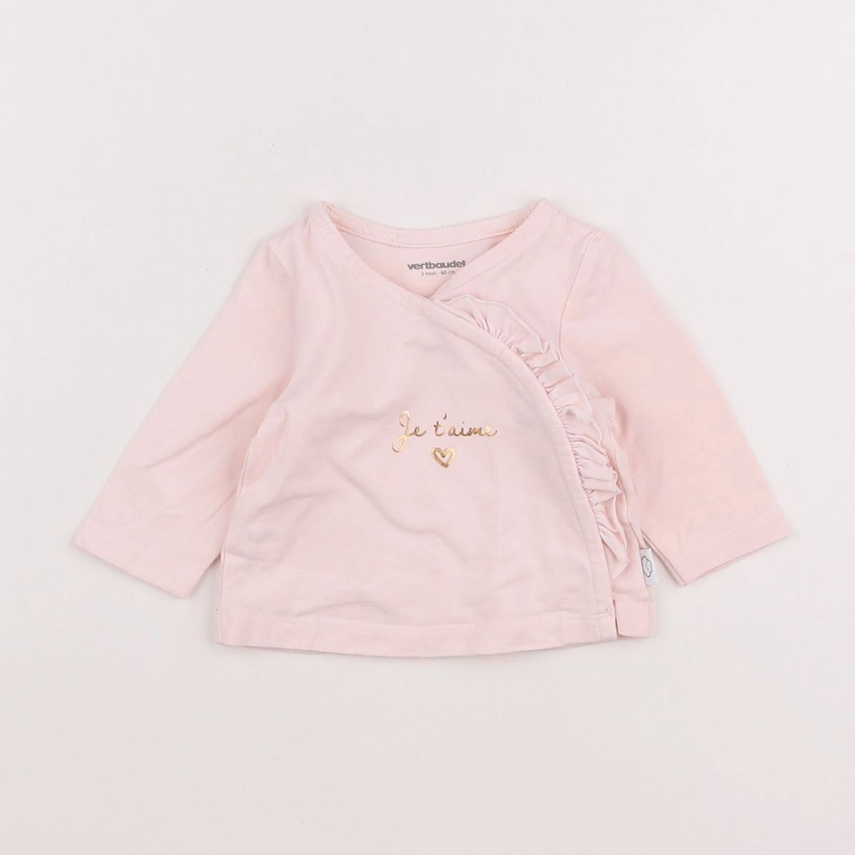 Vertbaudet - tee-shirt rose - 3 mois