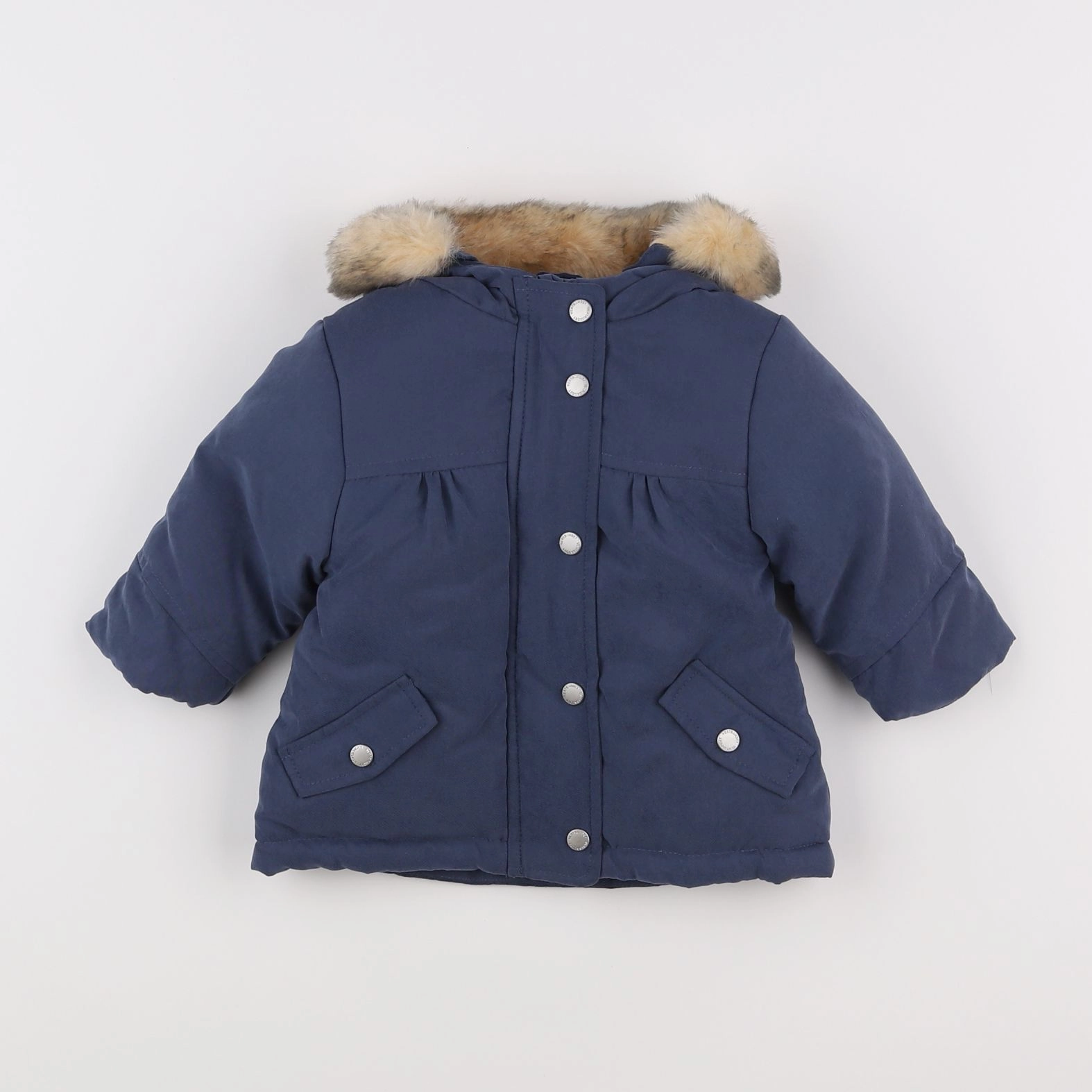 Vertbaudet - parka doublure amovible bleu - 6 mois