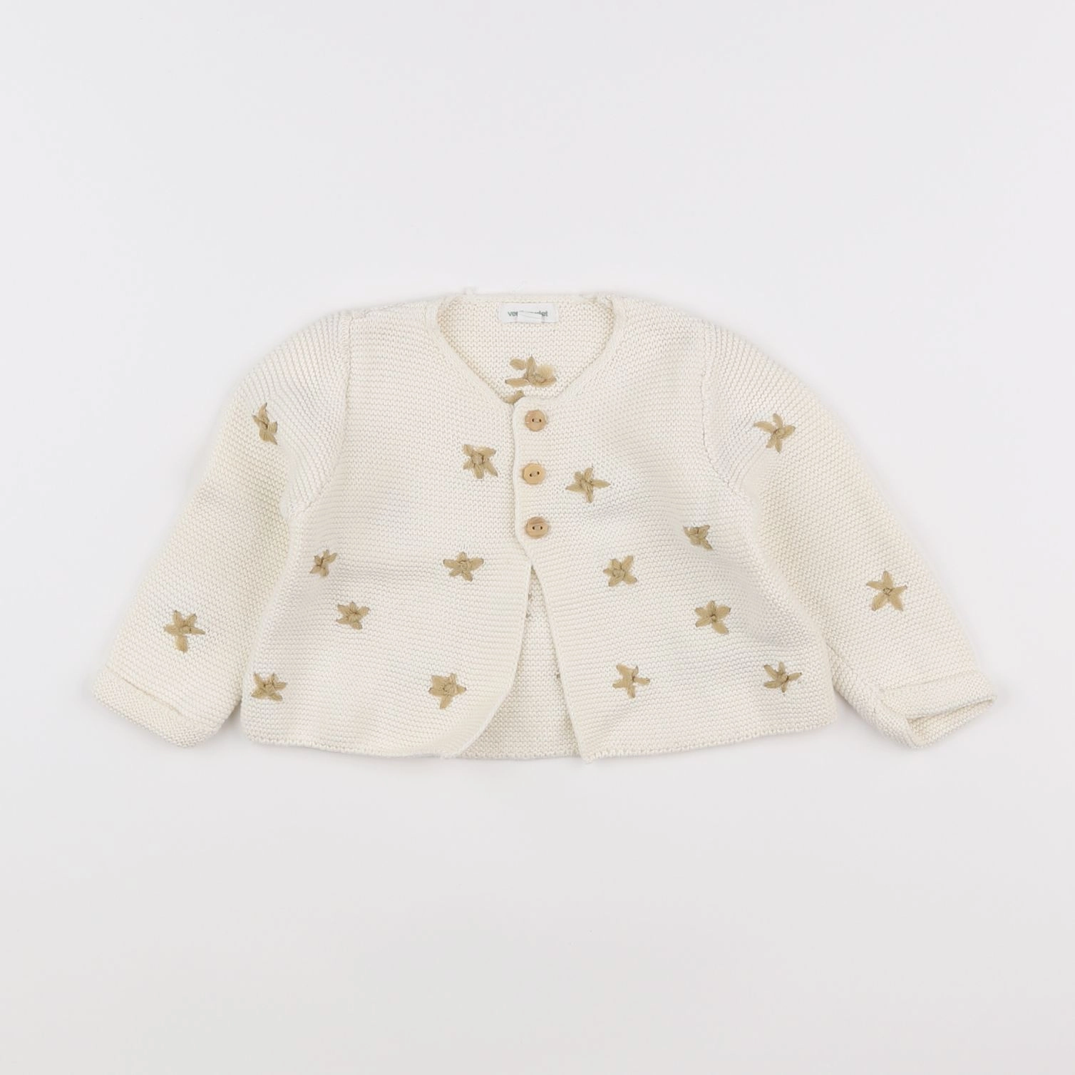 Vertbaudet - gilet beige - 6 mois