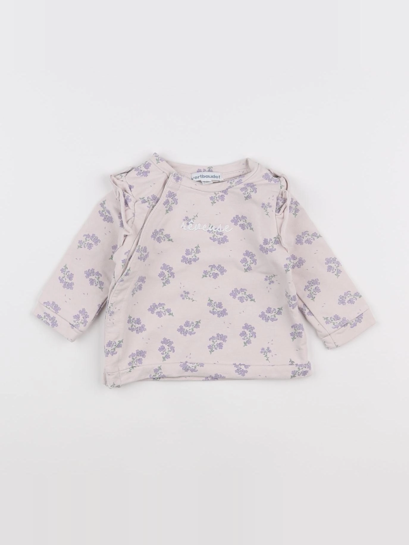 Vertbaudet - sweat violet - 6 mois