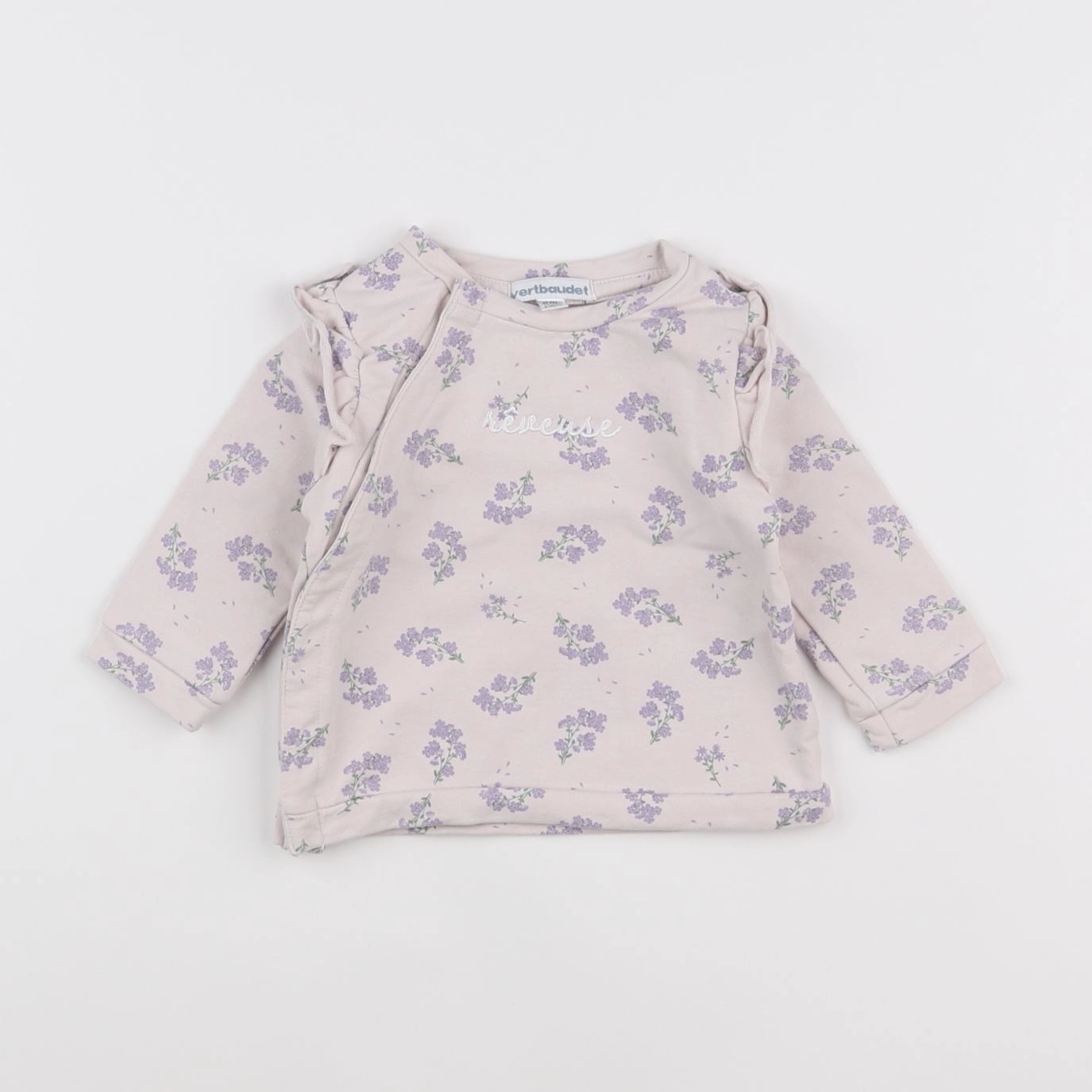 Vertbaudet - sweat violet - 6 mois