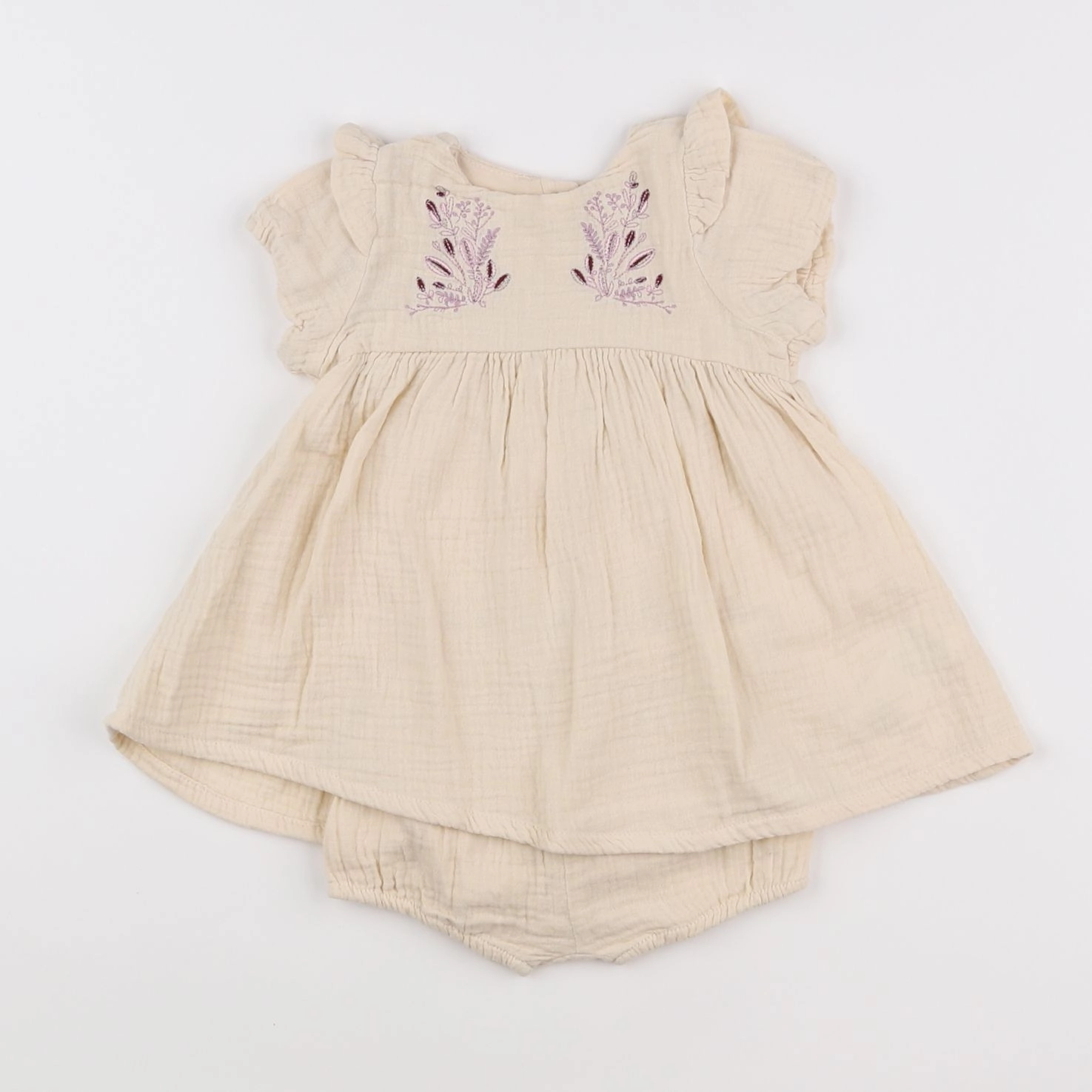 Vertbaudet - robe beige - 6 mois