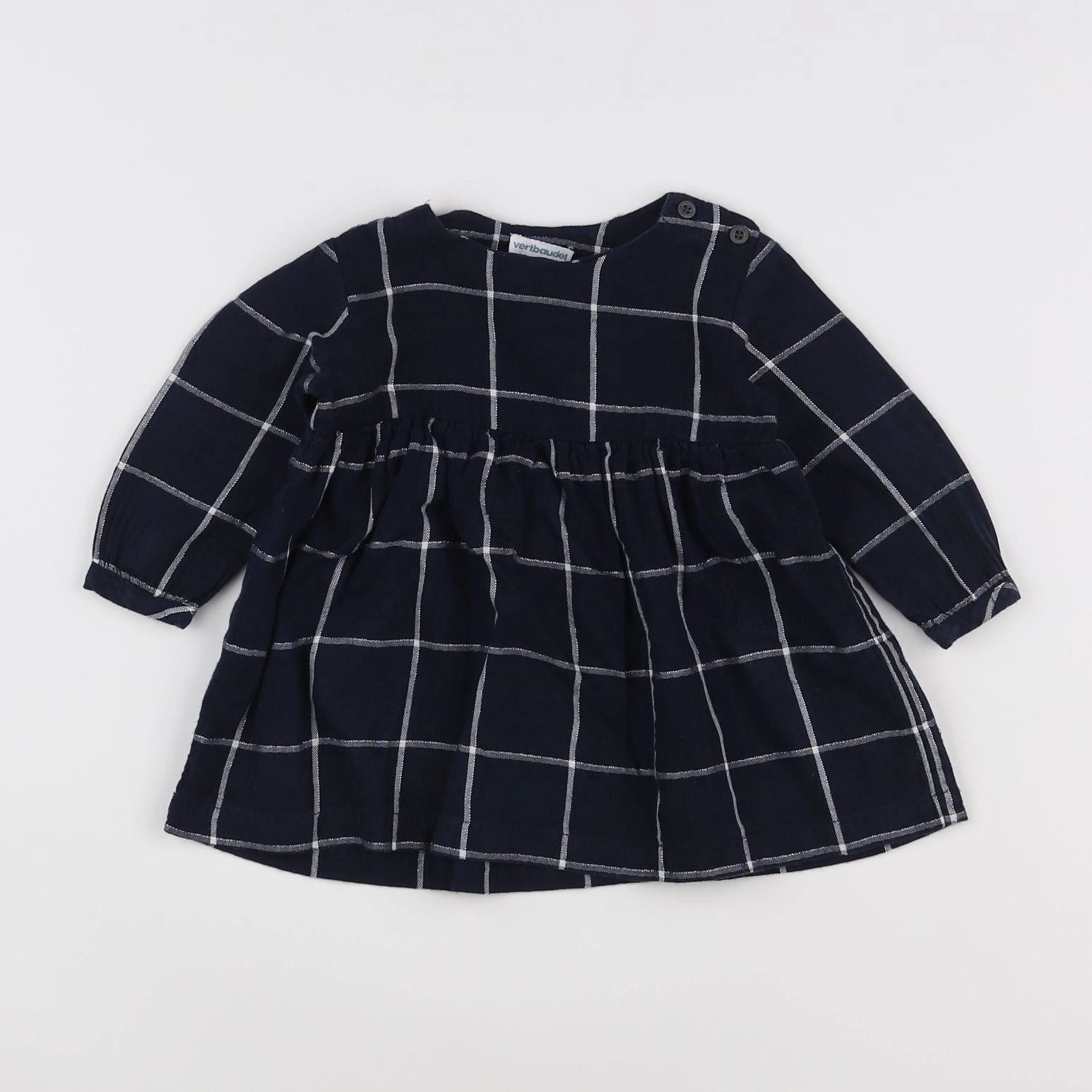 Vertbaudet - robe bleu, argent - 6 mois
