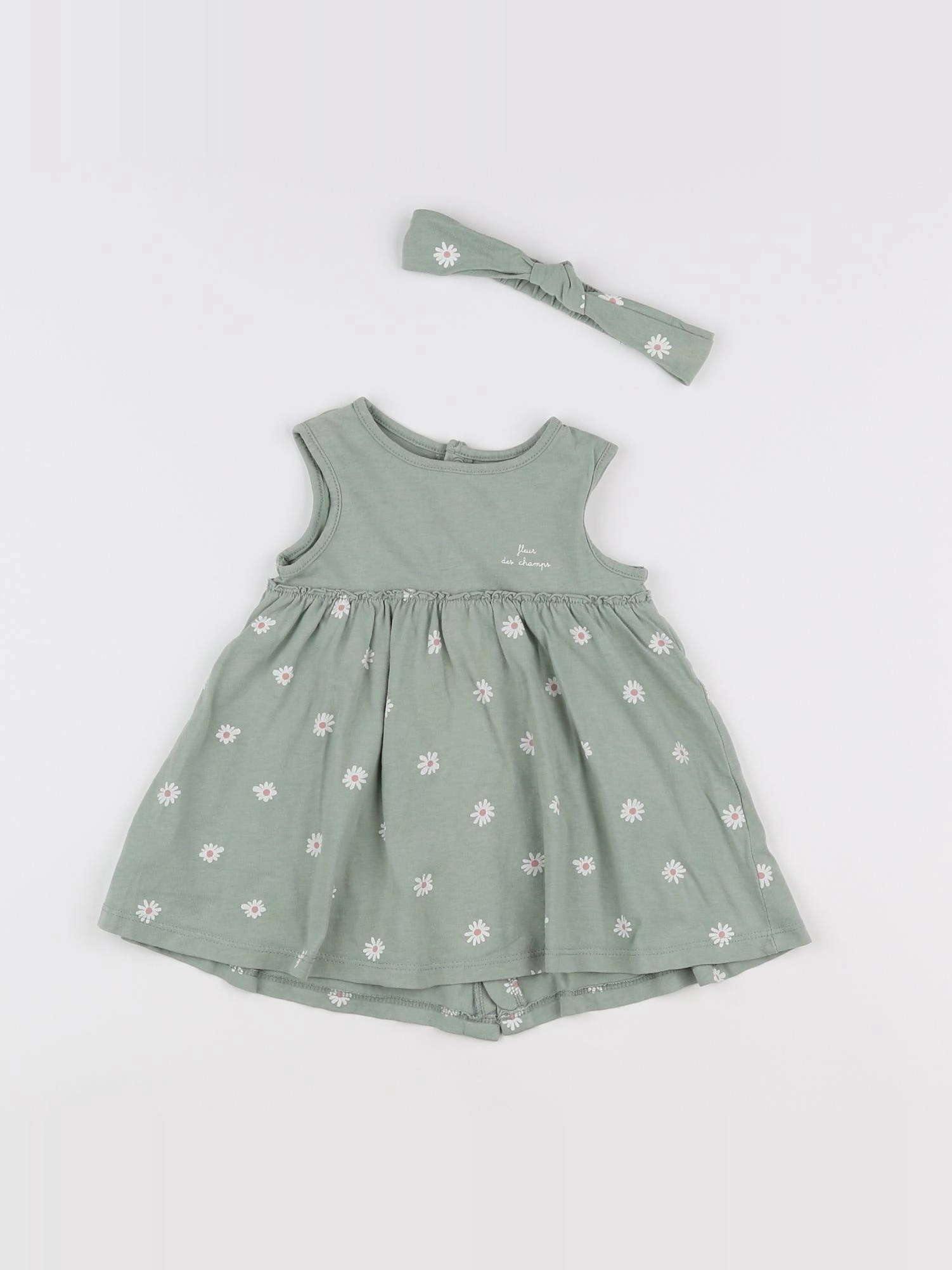 Vertbaudet - robe vert - 6 mois