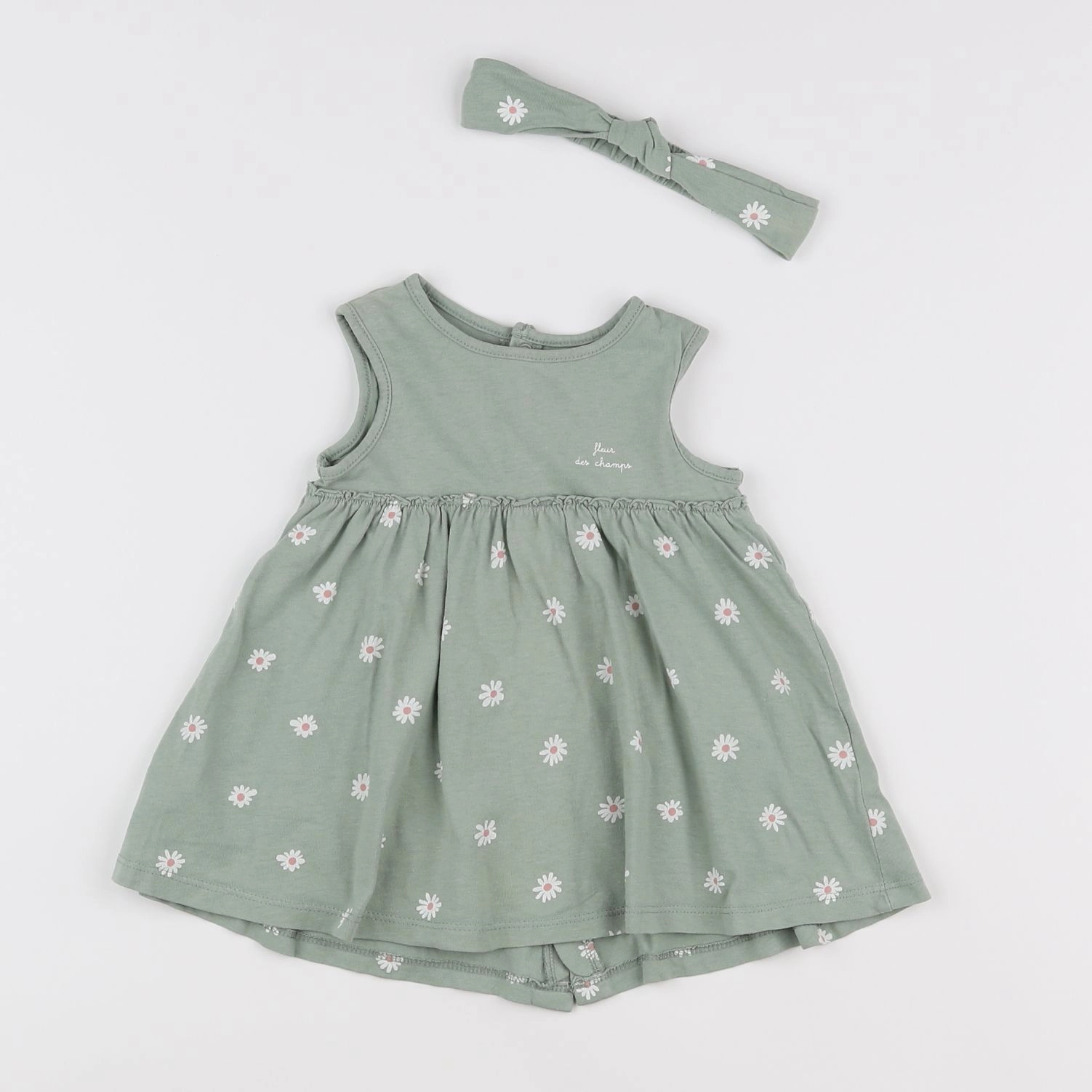 Vertbaudet - robe vert - 6 mois