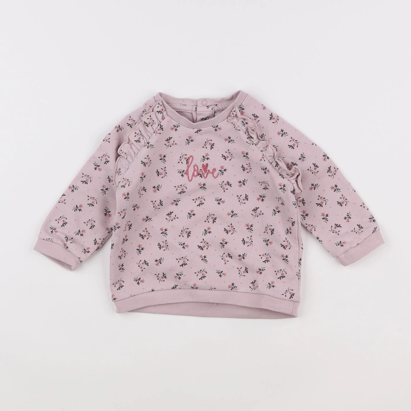 Vertbaudet - sweat rose - 6 mois