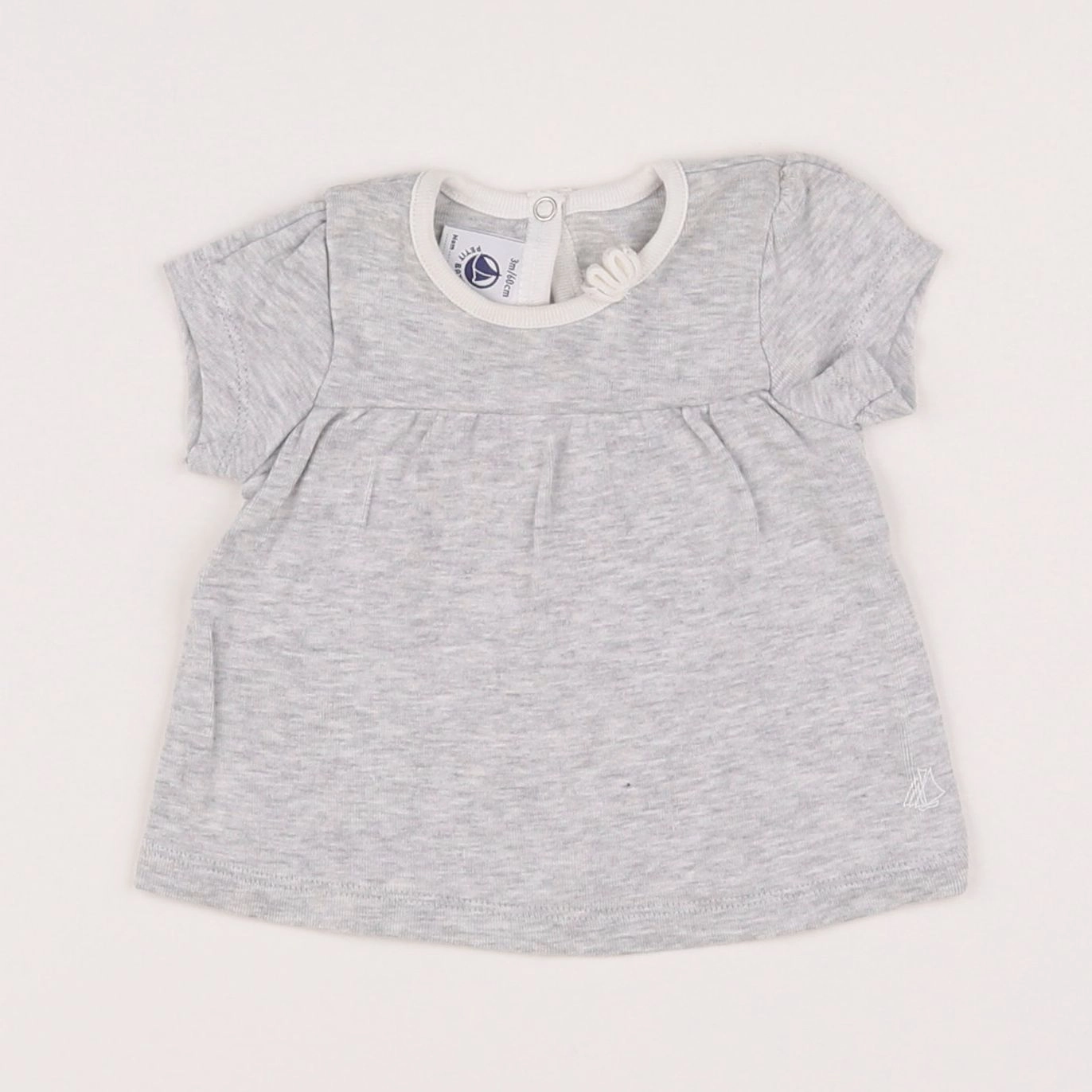 Petit Bateau - tee-shirt gris - 3 mois