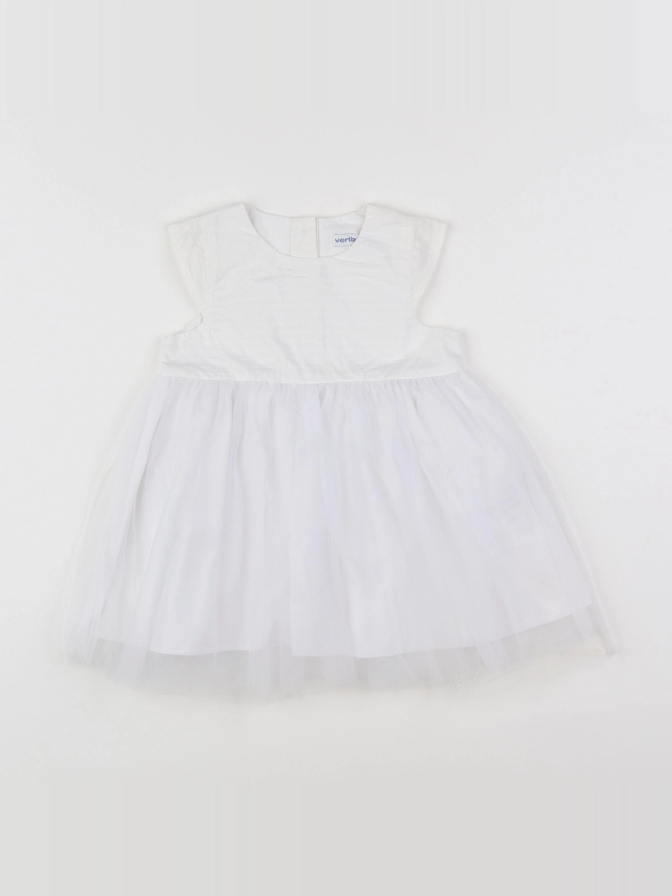 Vertbaudet - robe blanc - 12 mois