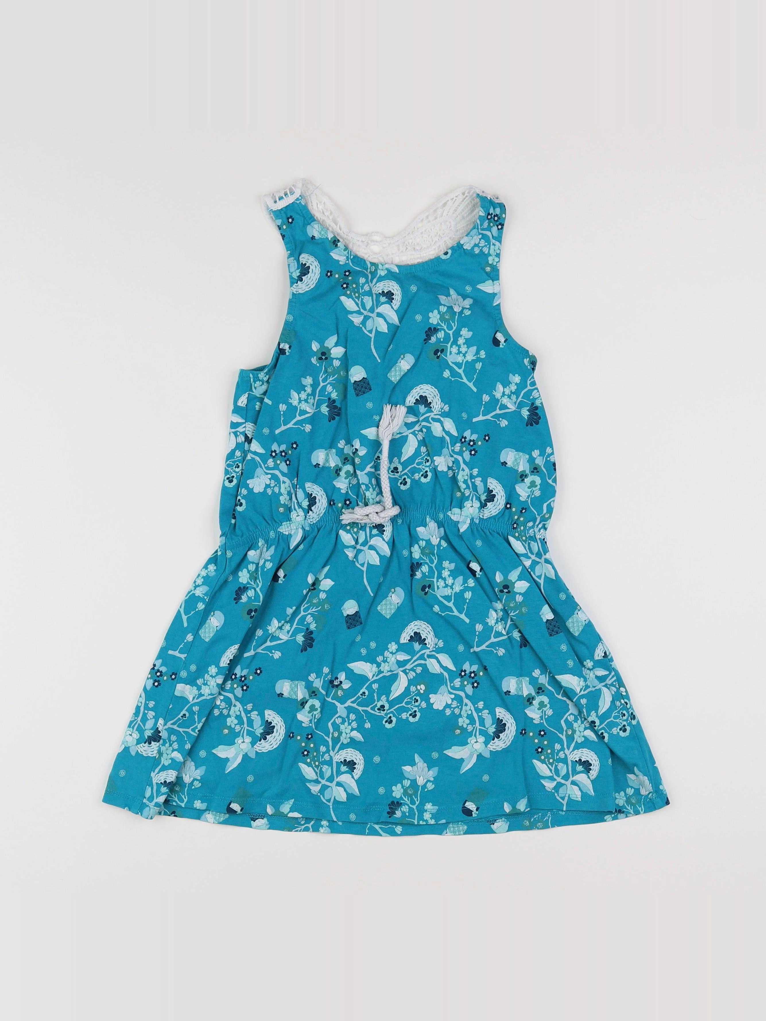 Vertbaudet - robe bleu, blanc - 8 ans