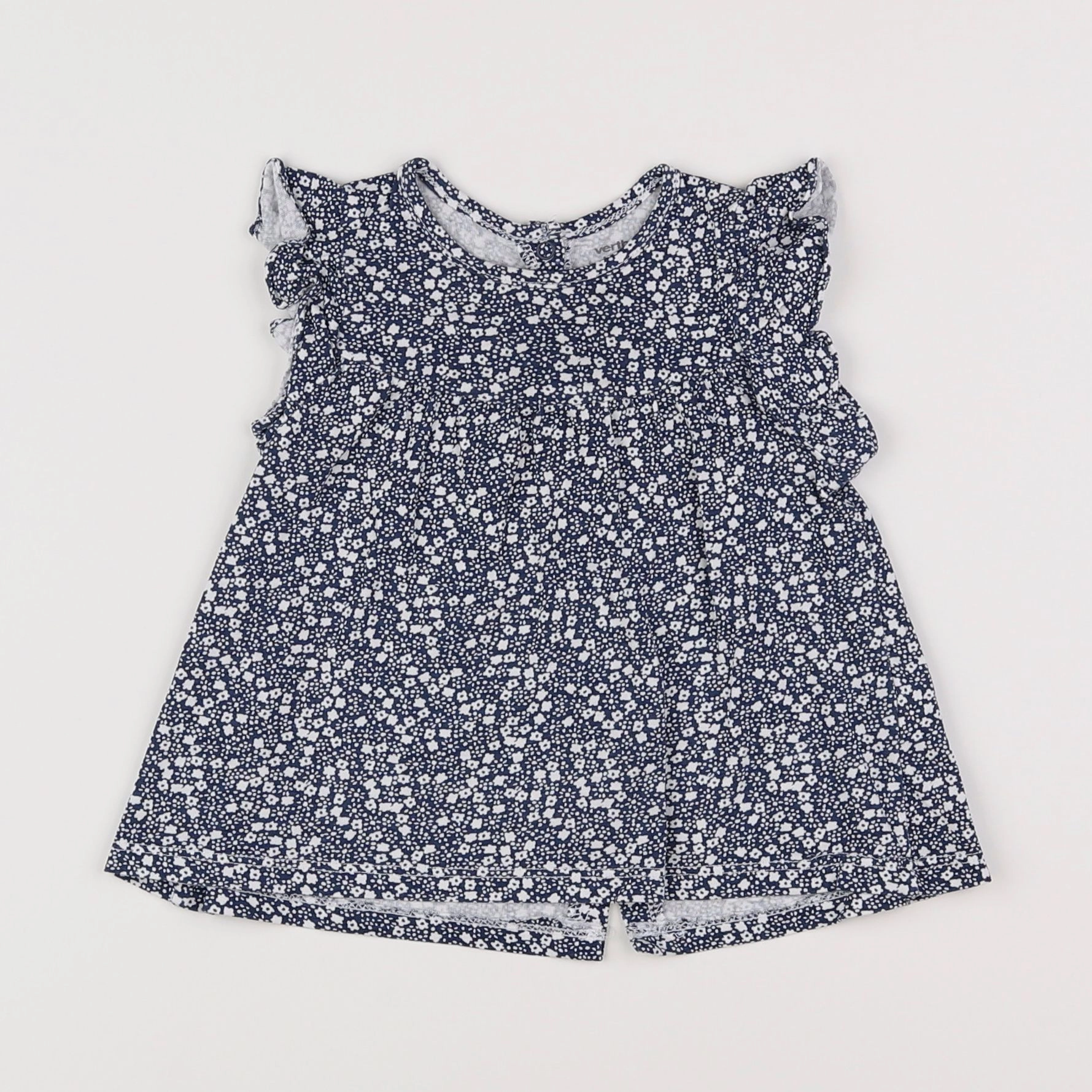 Vertbaudet - tee-shirt blanc, bleu - 12 mois