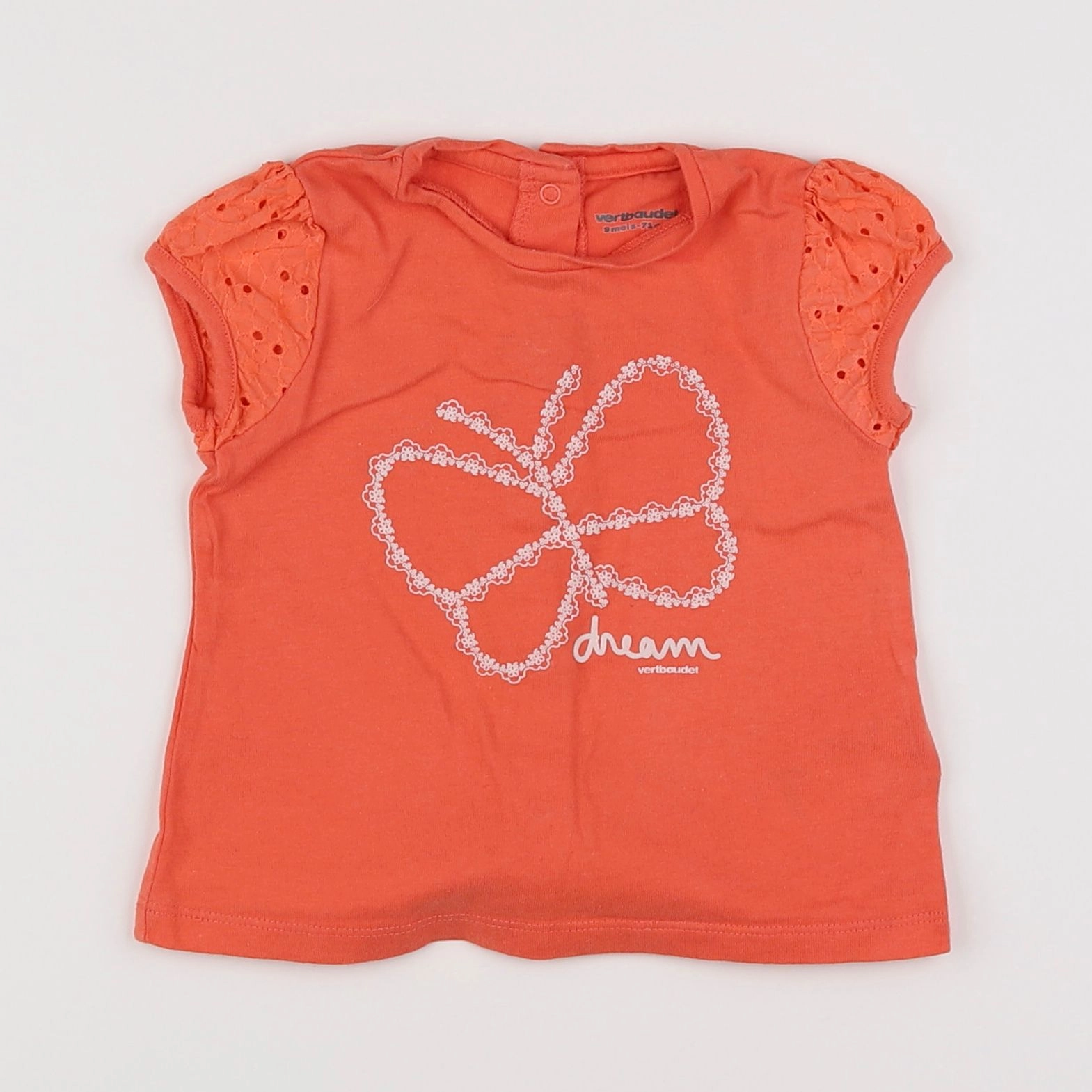 Vertbaudet - tee-shirt orange - 9 mois