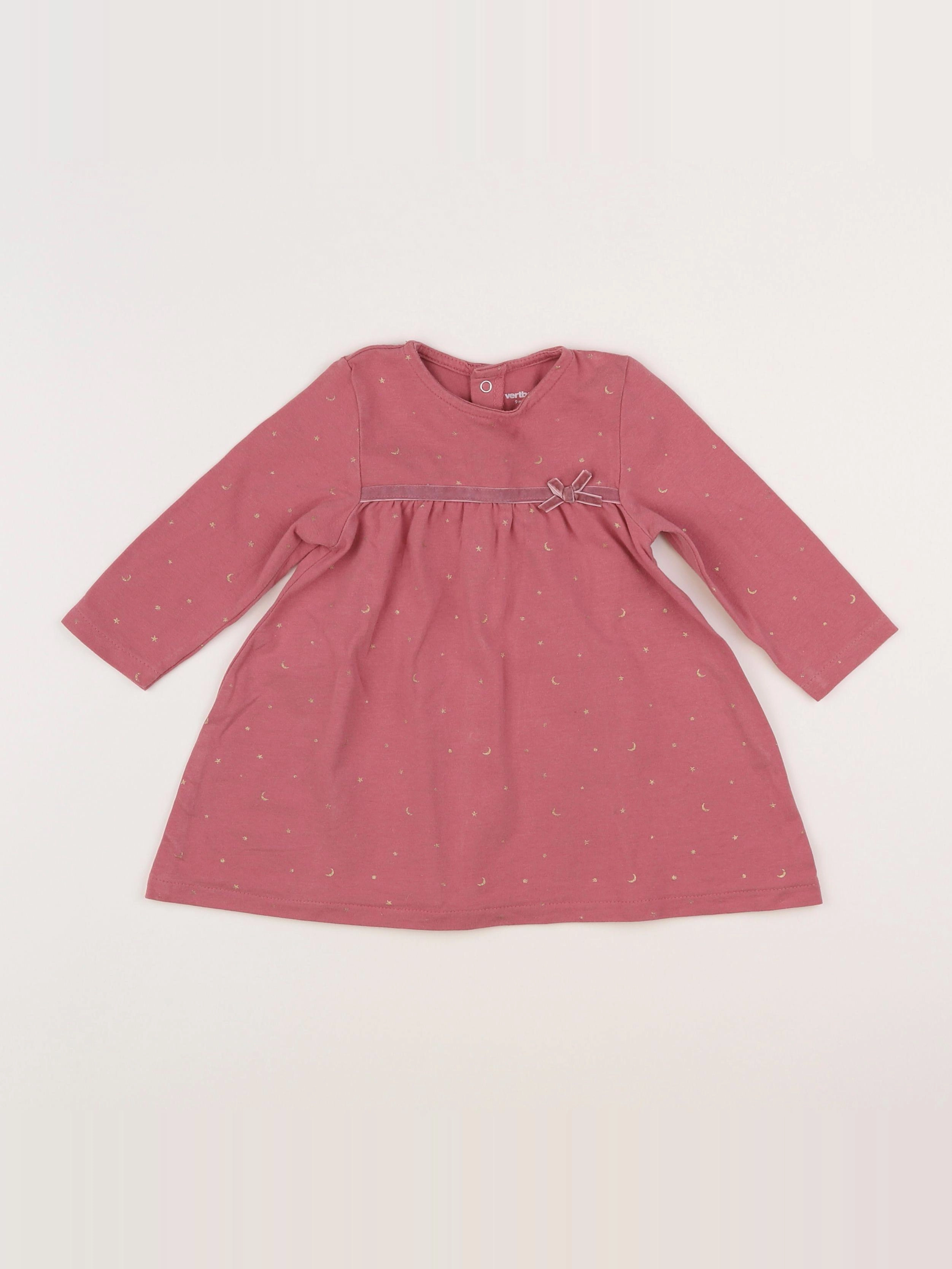 Vertbaudet - robe rose - 9 mois