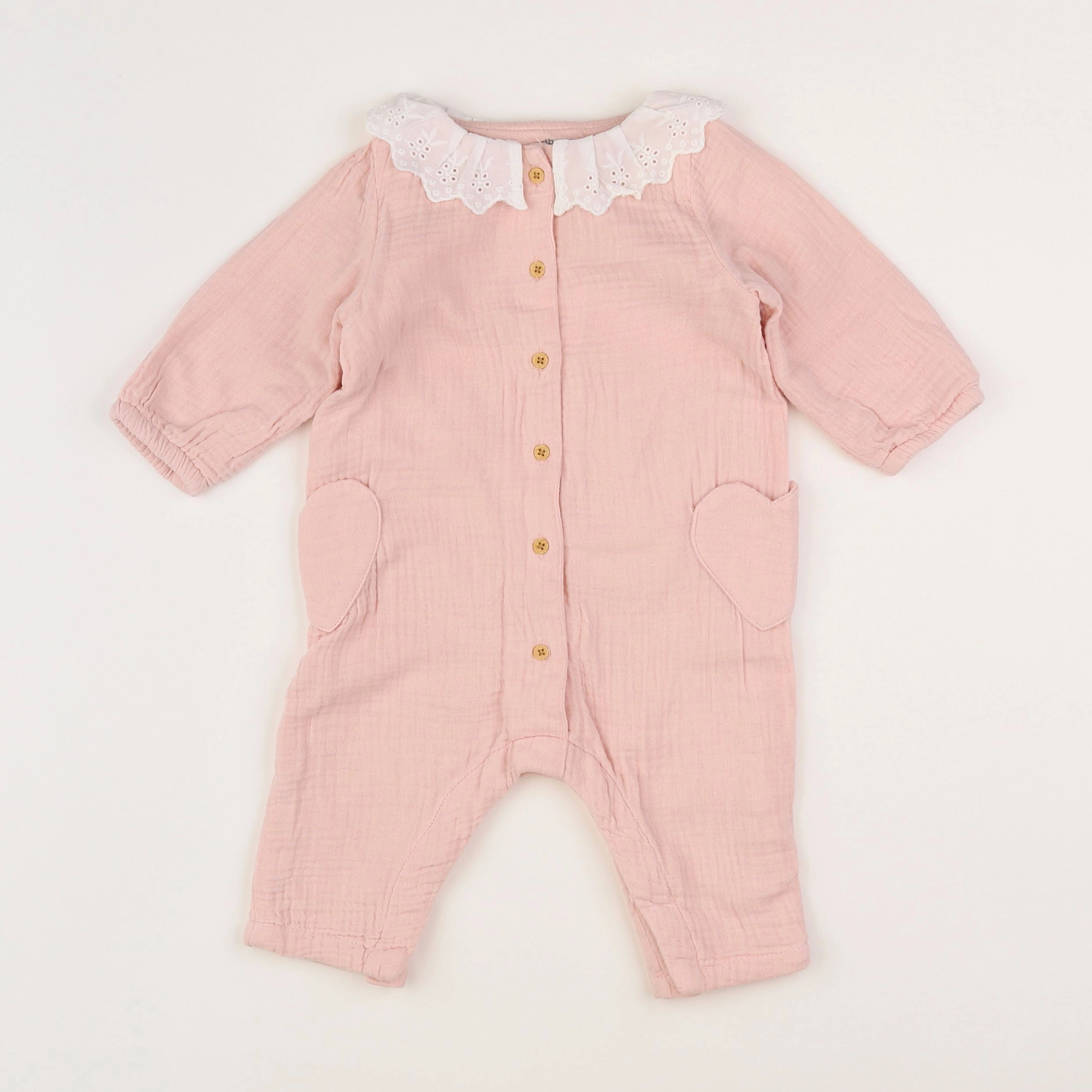 Vertbaudet - combinaison rose - 6 mois