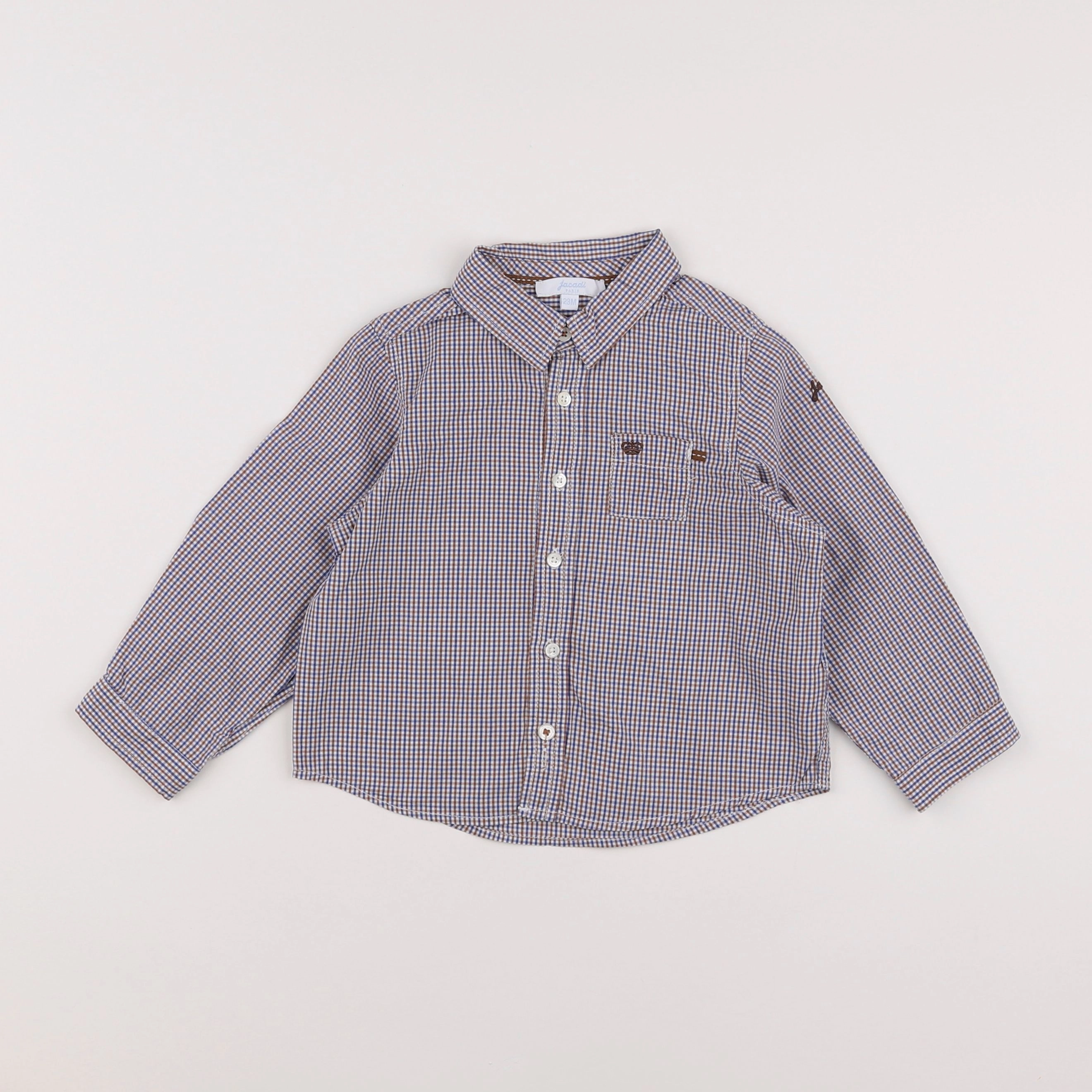Jacadi - chemise blanc, bleu - 2 ans
