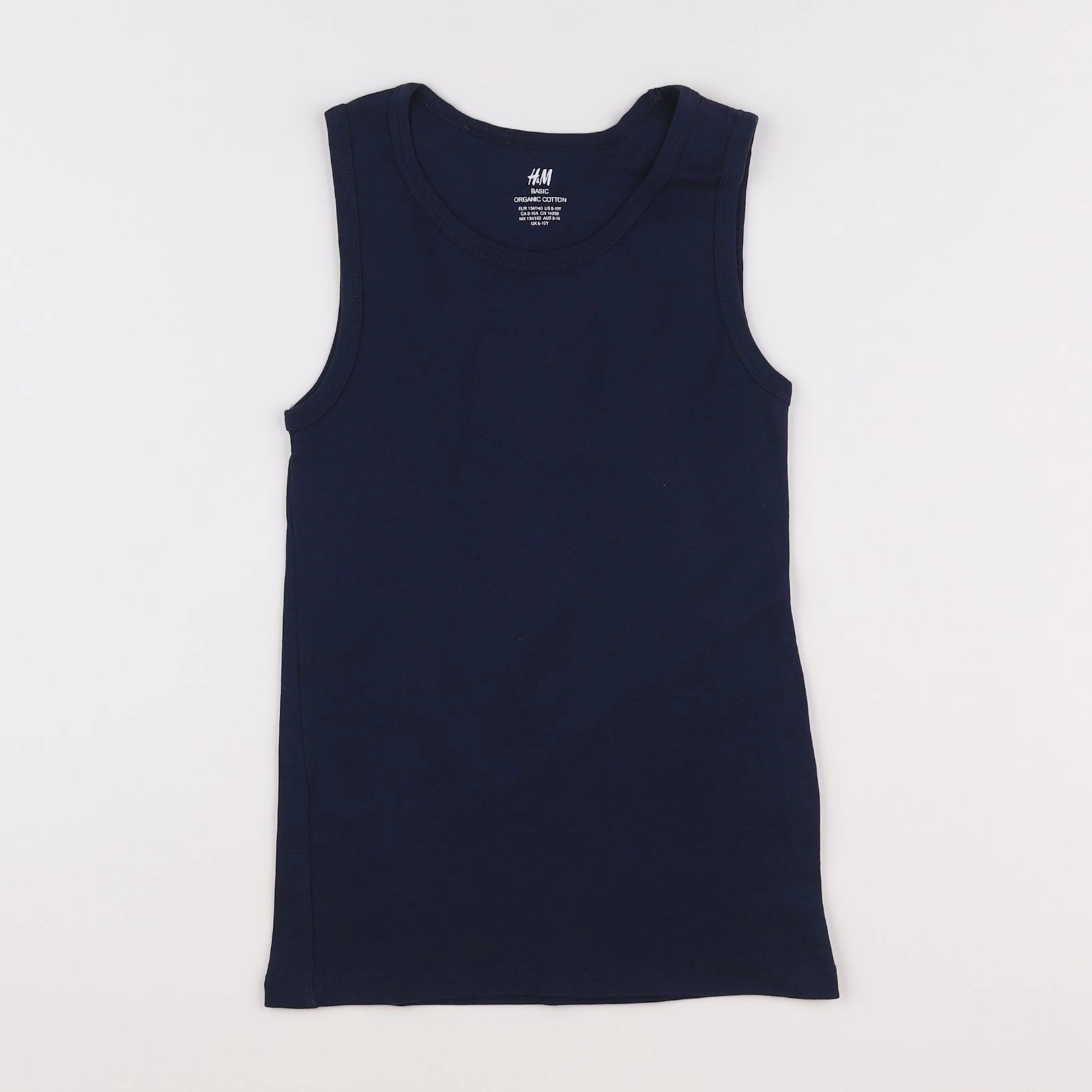 H&M - maillot de corps bleu - 8/10 ans