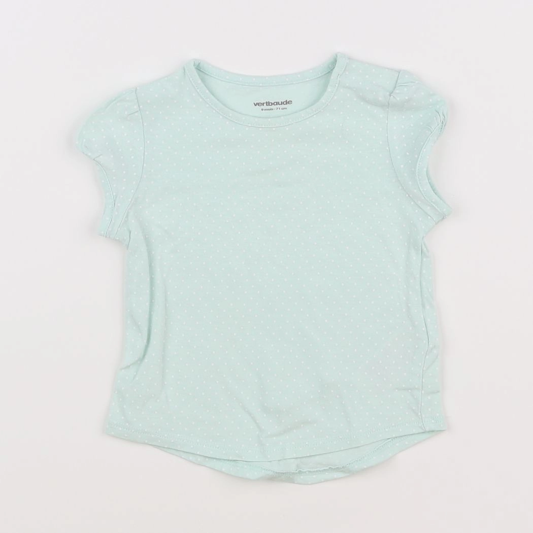 Vertbaudet - tee-shirt bleu - 9 mois
