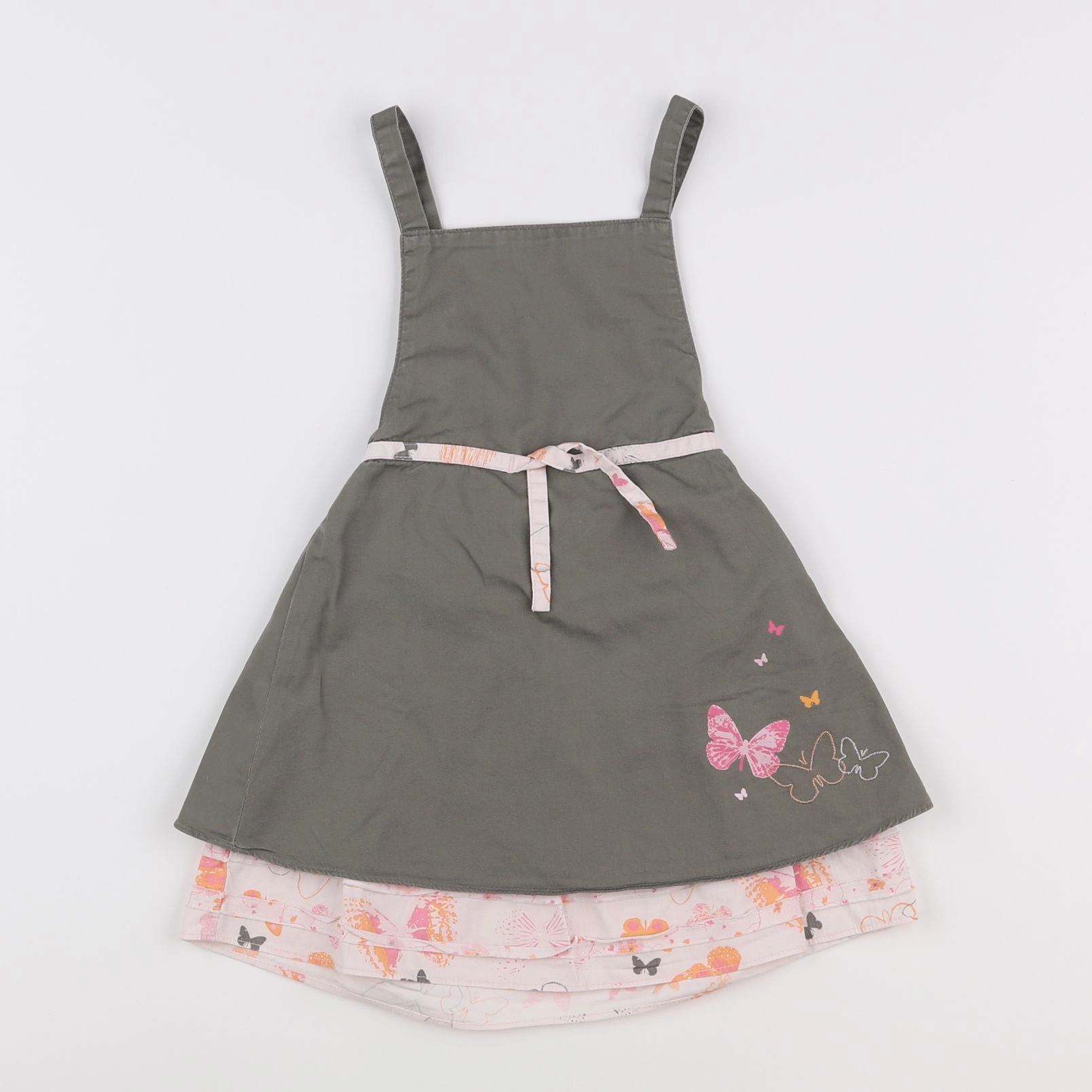 Vertbaudet - robe vert, rose - 18 mois