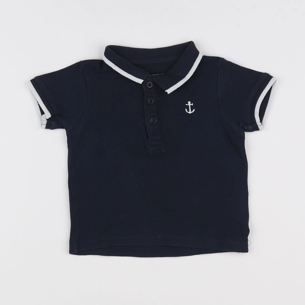 Vertbaudet - polo bleu - 12 mois