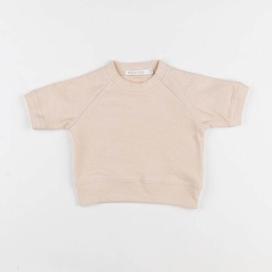 Kids of April  - sweat manches courtes beige - 12 mois