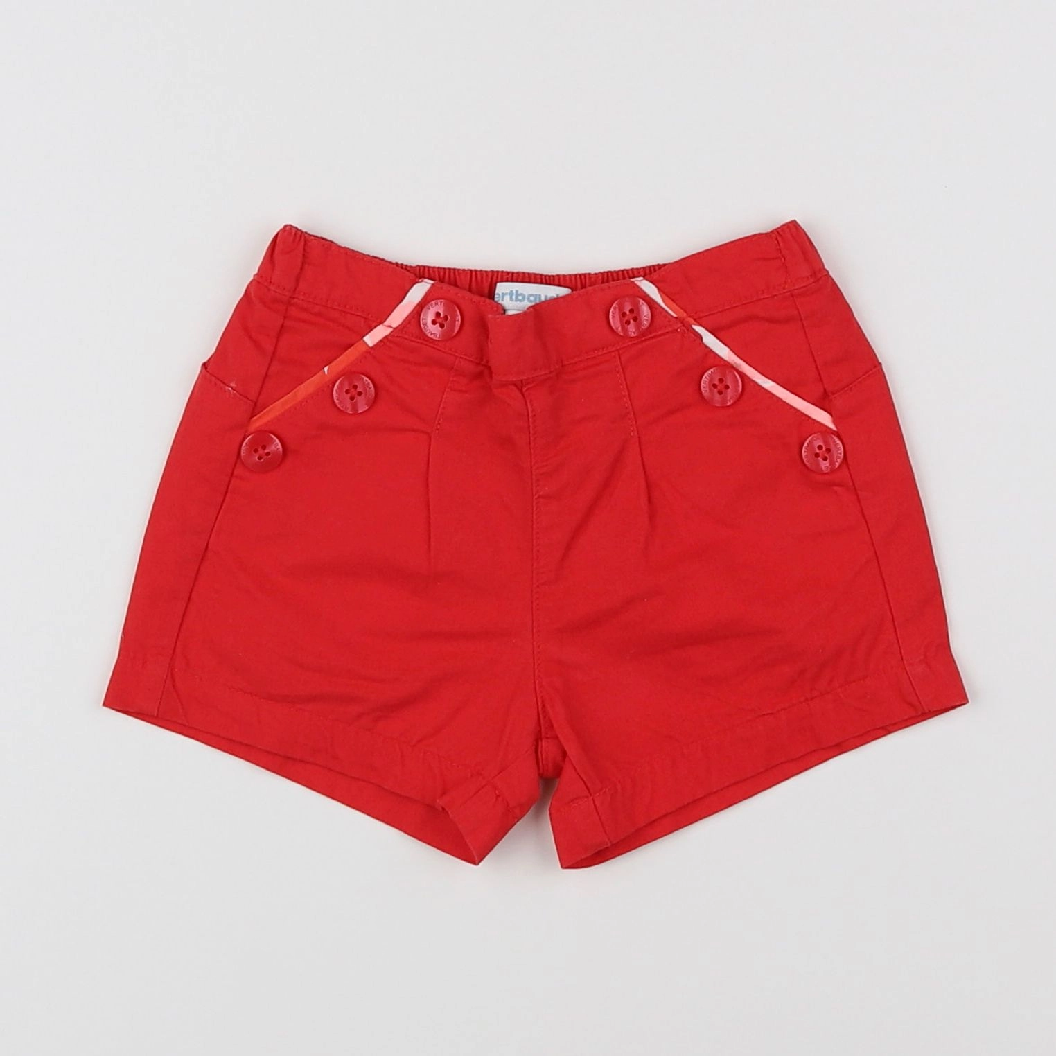 Vertbaudet - short rouge - 12 mois