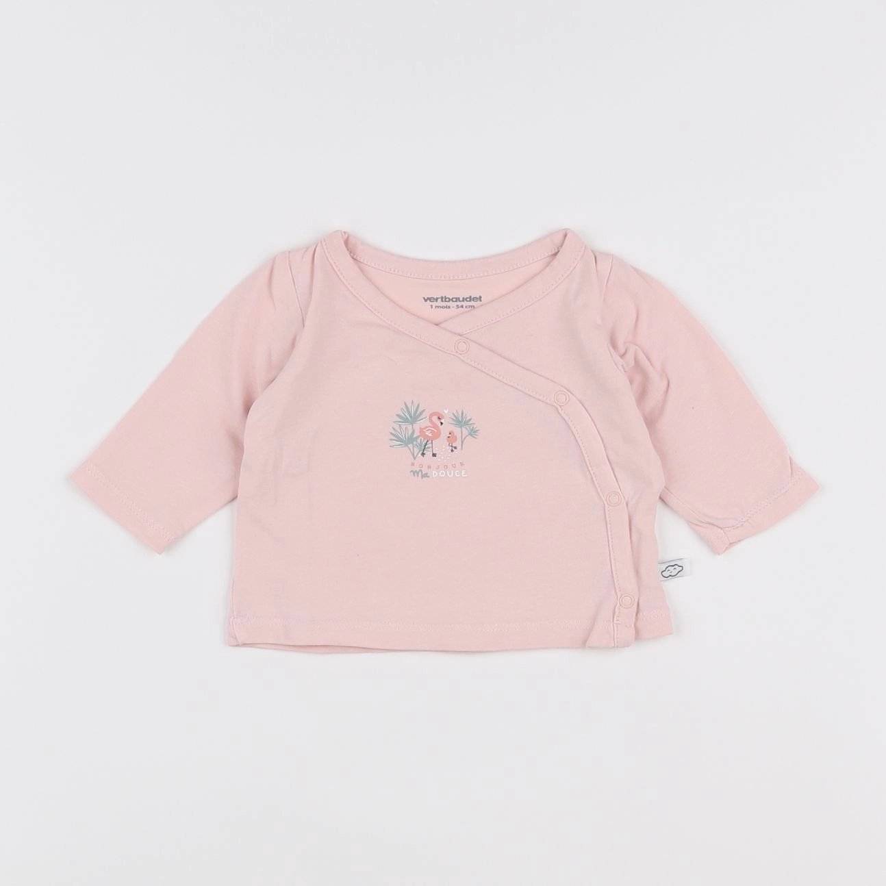 Vertbaudet - tee-shirt rose - 1 mois