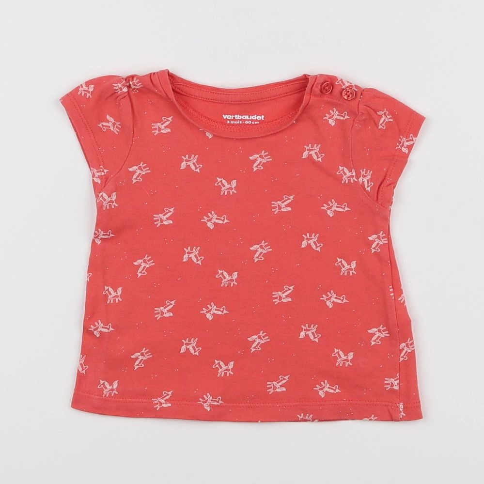 Vertbaudet - tee-shirt orange - 3 mois
