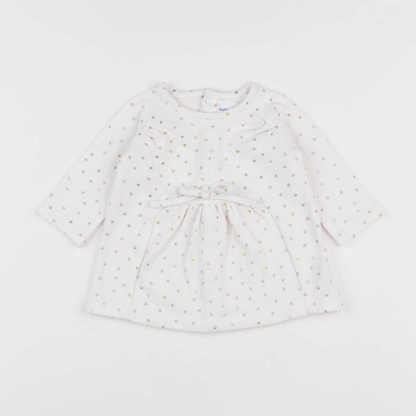 Vertbaudet - robe blanc, or - 3 mois