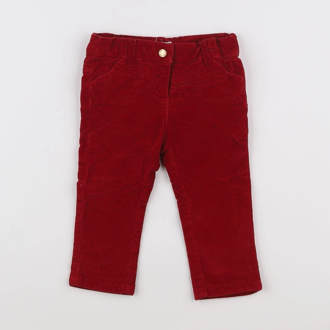 Vertbaudet - pantalon rouge - 6 mois