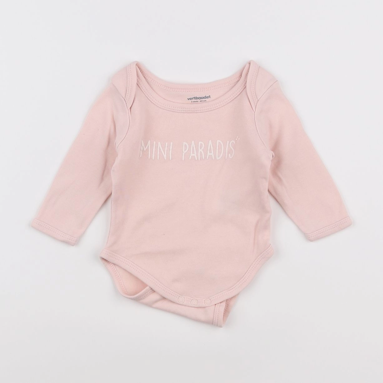 Vertbaudet - body rose - 3 mois