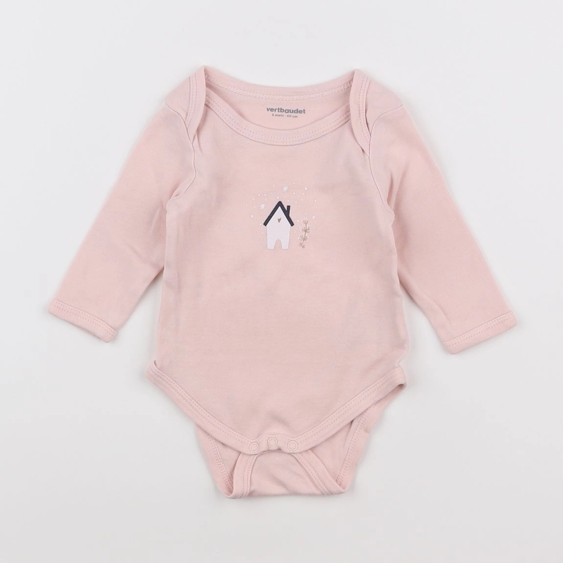 Vertbaudet - body rose - 3 mois