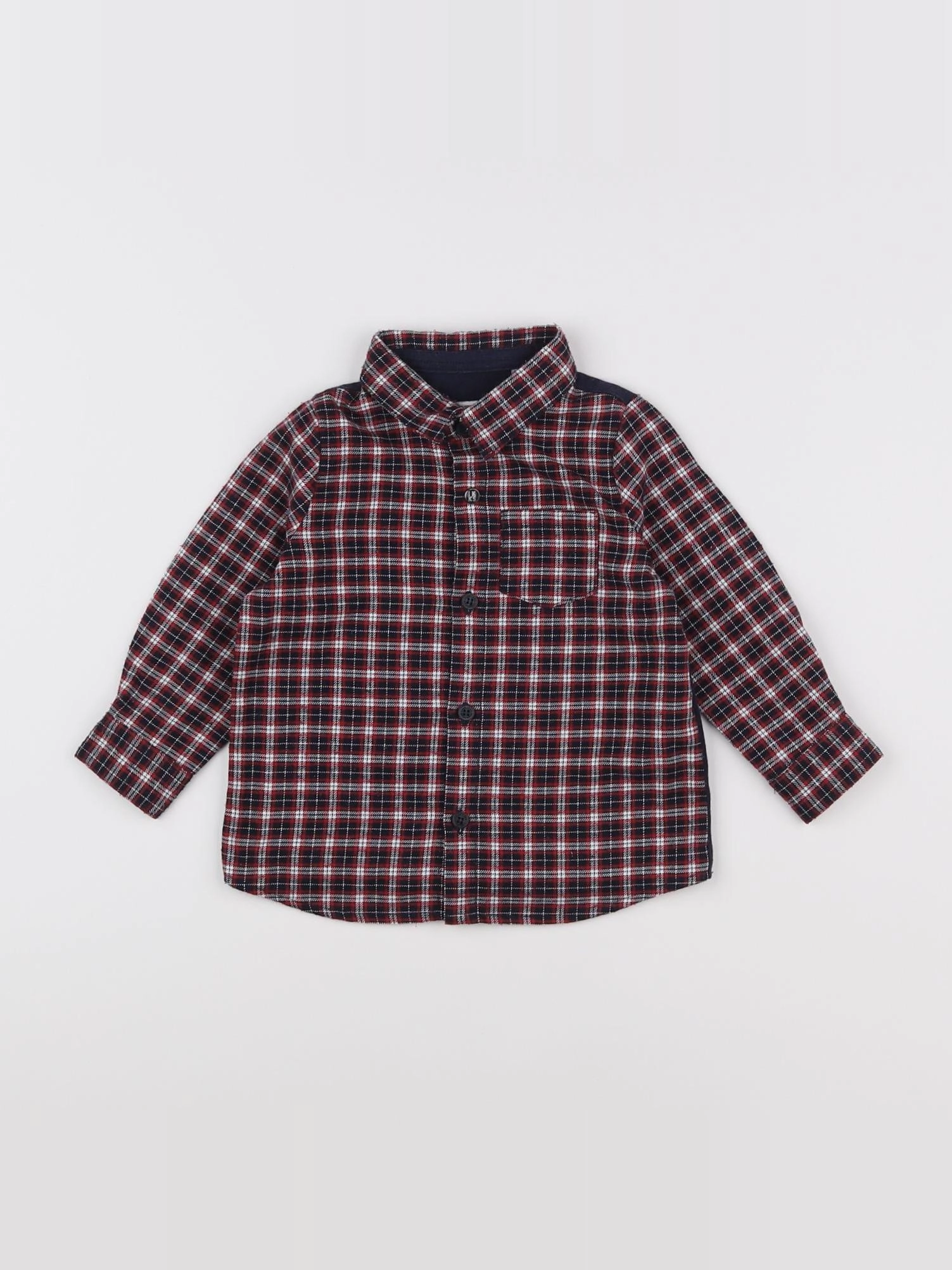 IKKS - chemise bleu, rouge - 12 mois