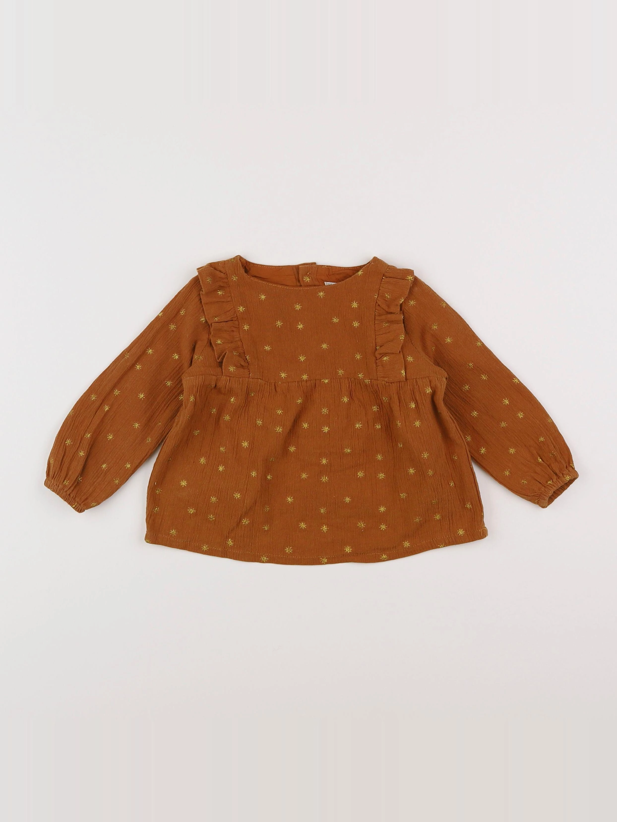Little Cigogne - blouse orange, or - 12 mois
