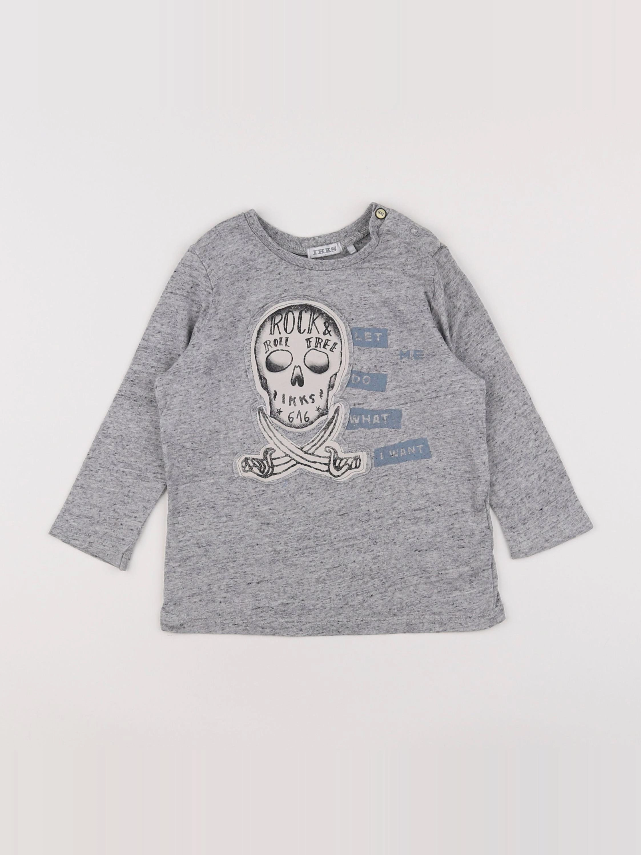 IKKS - tee-shirt gris - 2 ans