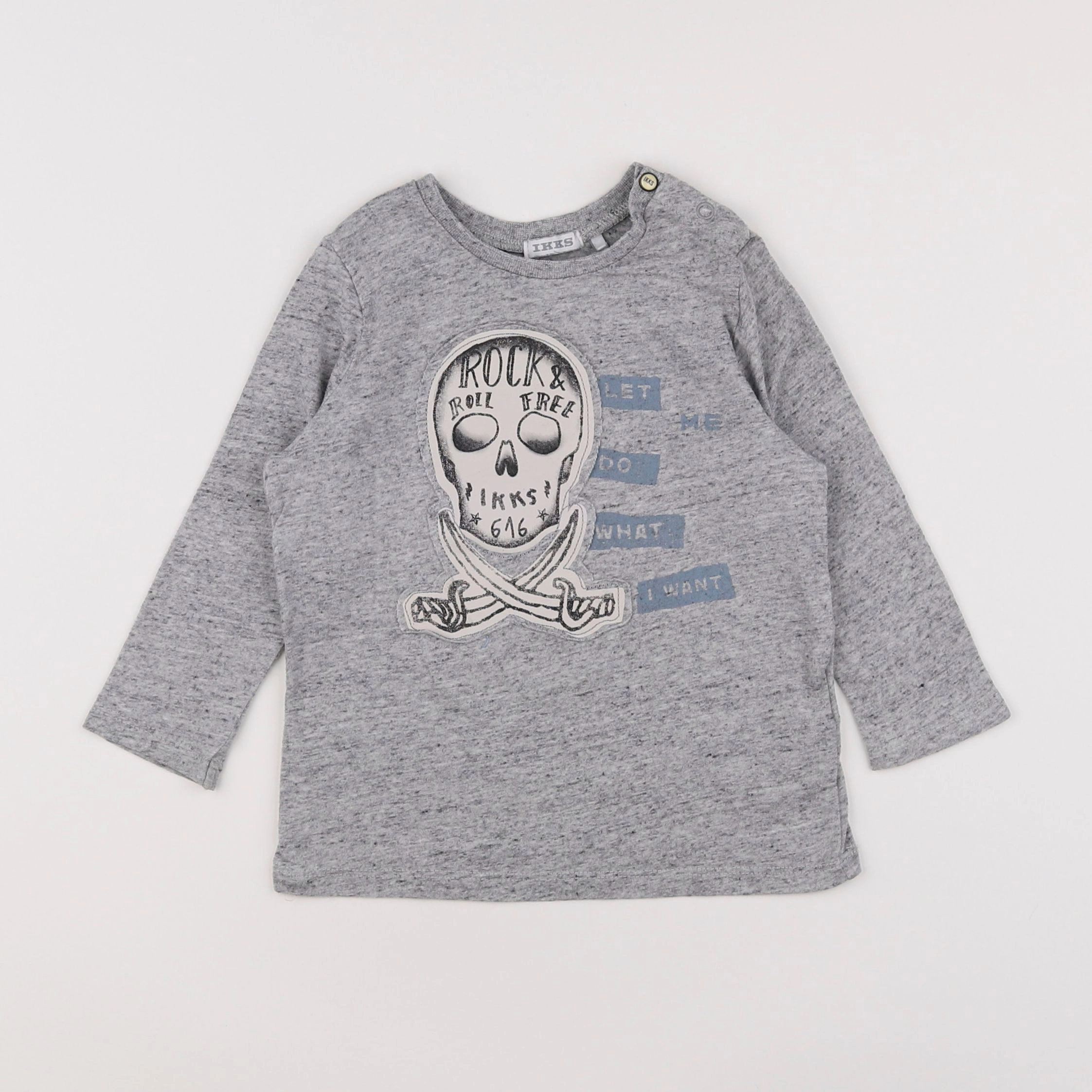IKKS - tee-shirt gris - 2 ans
