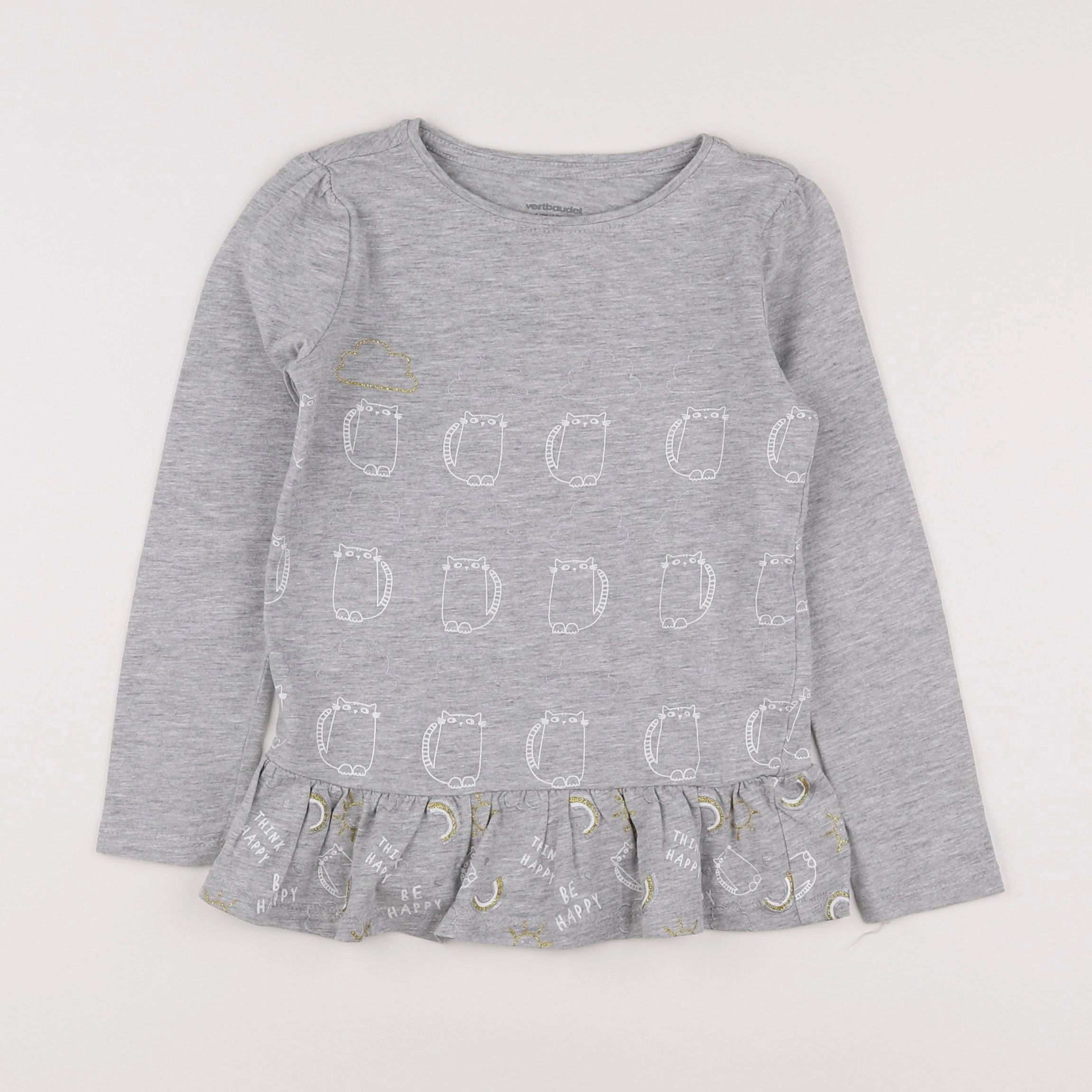 Vertbaudet - tee-shirt gris - 6 ans